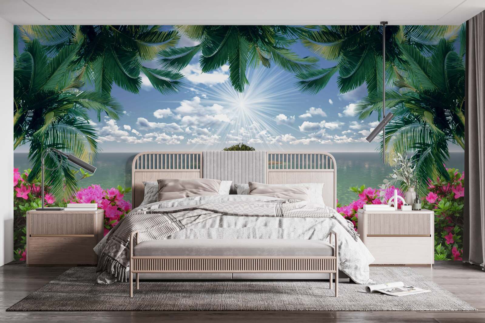 Fototapet cărare de piatră care duce la o insulă în ocean