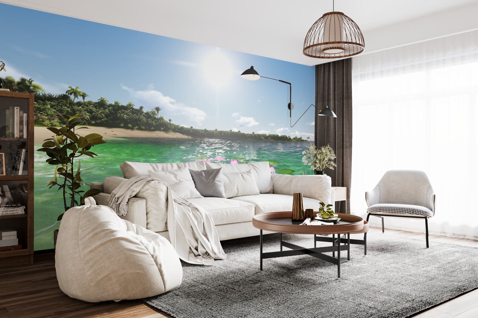 Fototapet lotuși roz pe suprafața apei