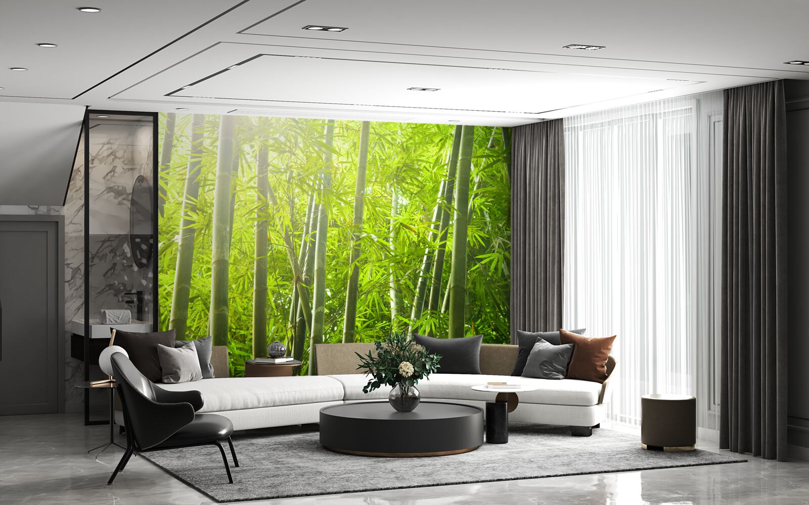 Fototapet tufișuri dense de bambus