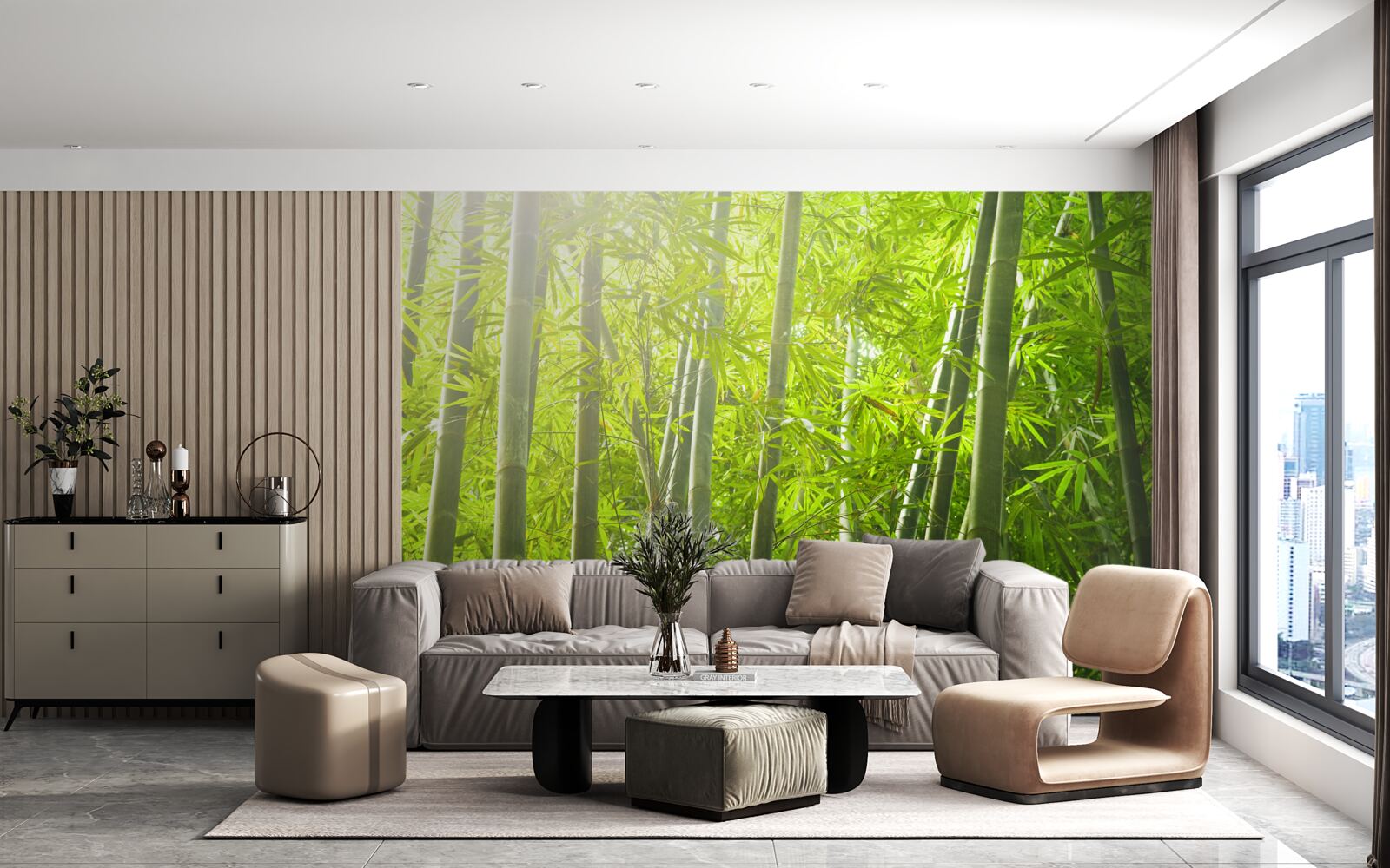 Fototapet tufișuri dense de bambus