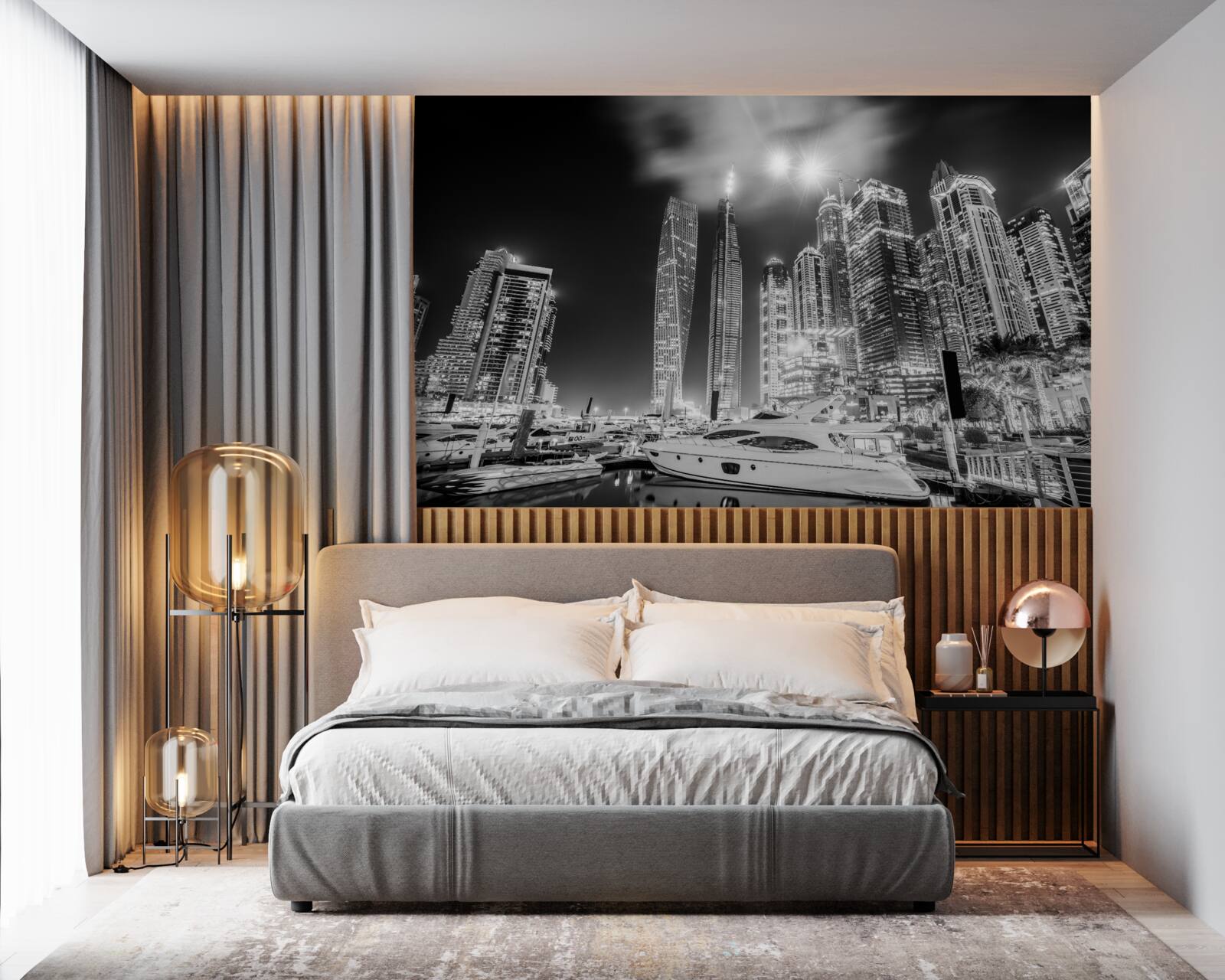 Fototapet orașul în alb și negru