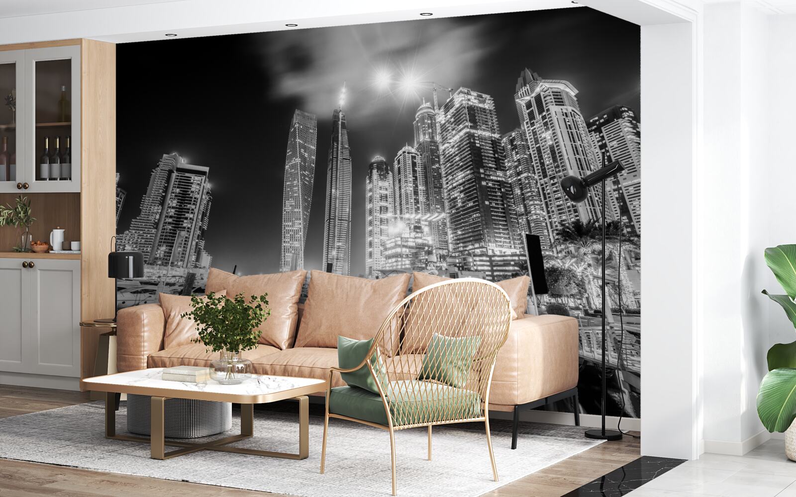 Fototapet orașul în alb și negru