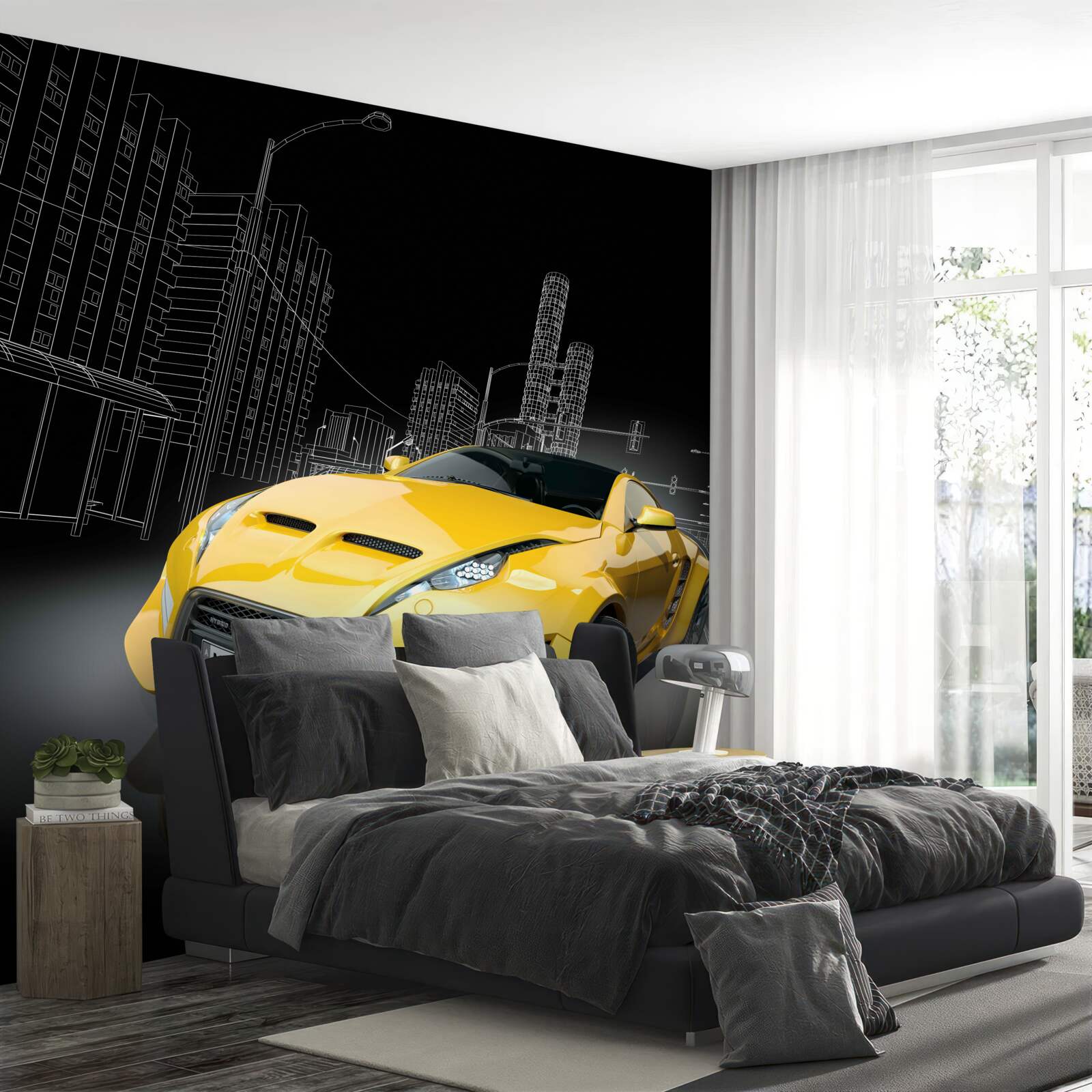 Fototapet Mașină sport galbenă