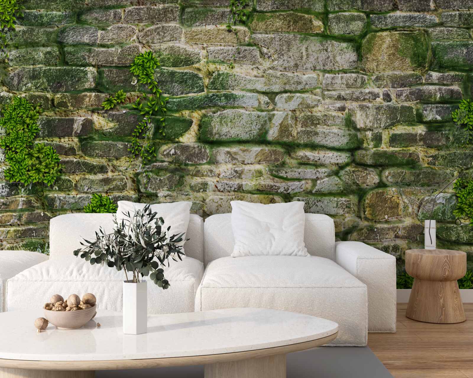 Fototapet piatră veche acoperită cu mușchi