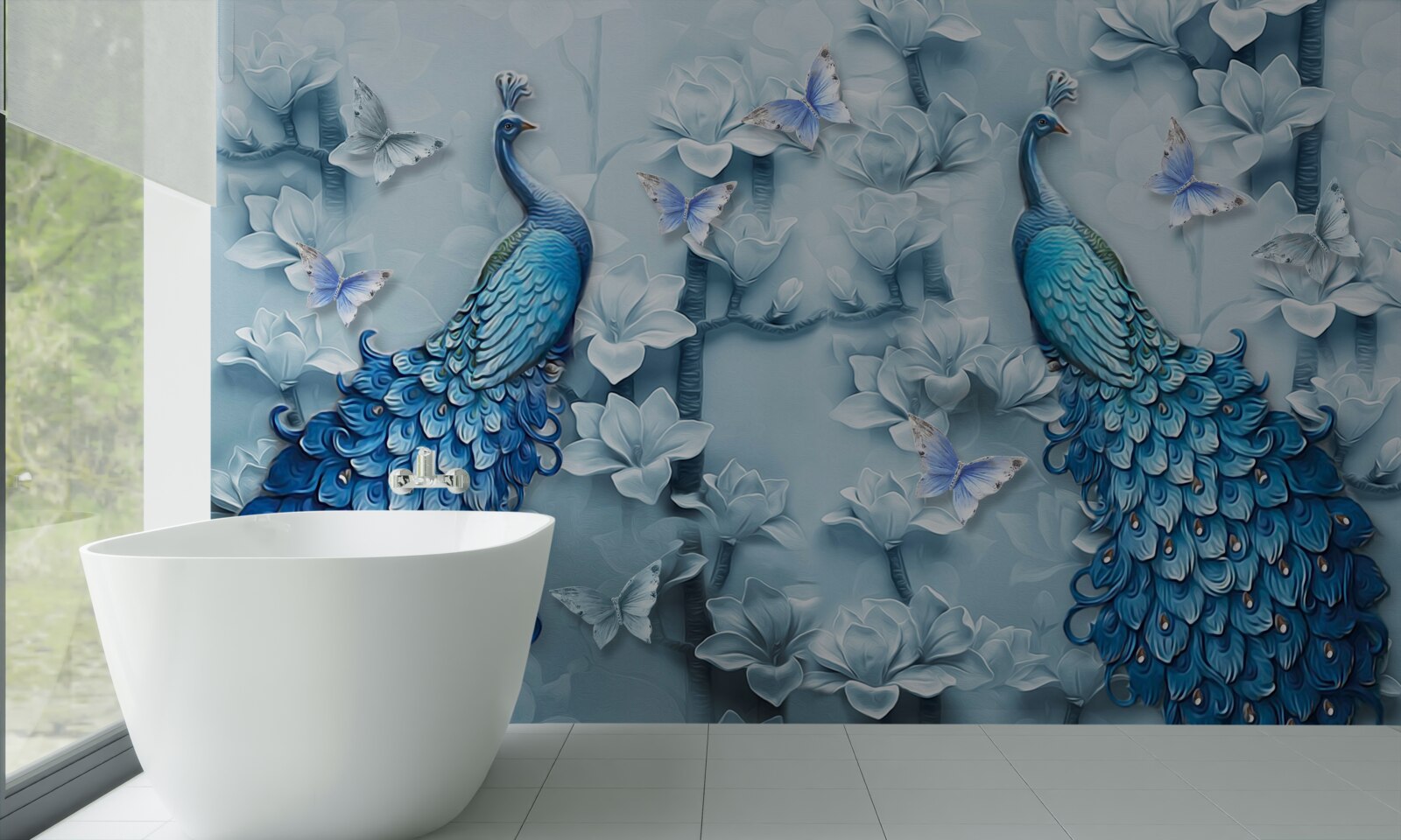 Fototapet o pereche de păuni frumoși