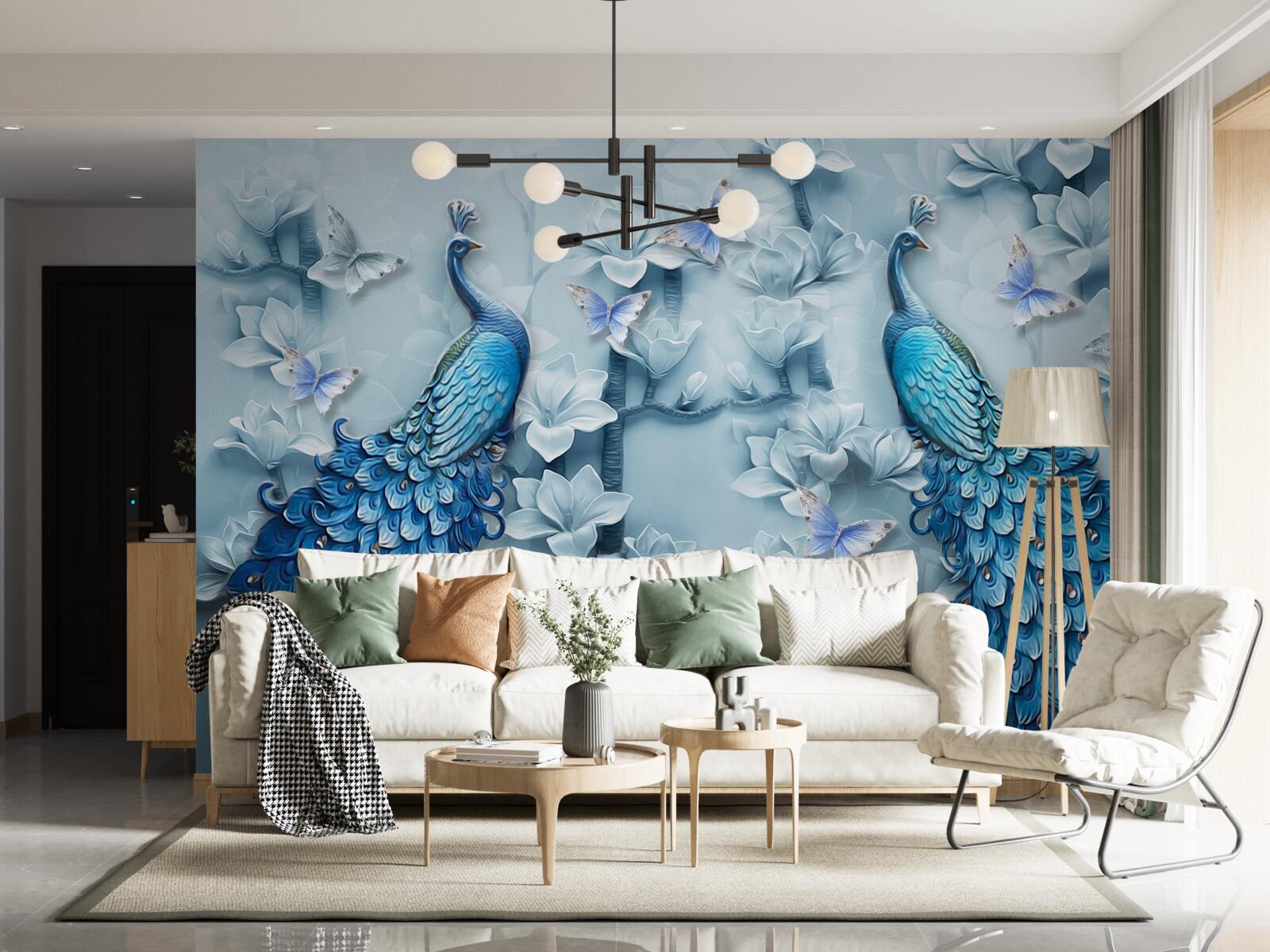 Fototapet o pereche de păuni frumoși