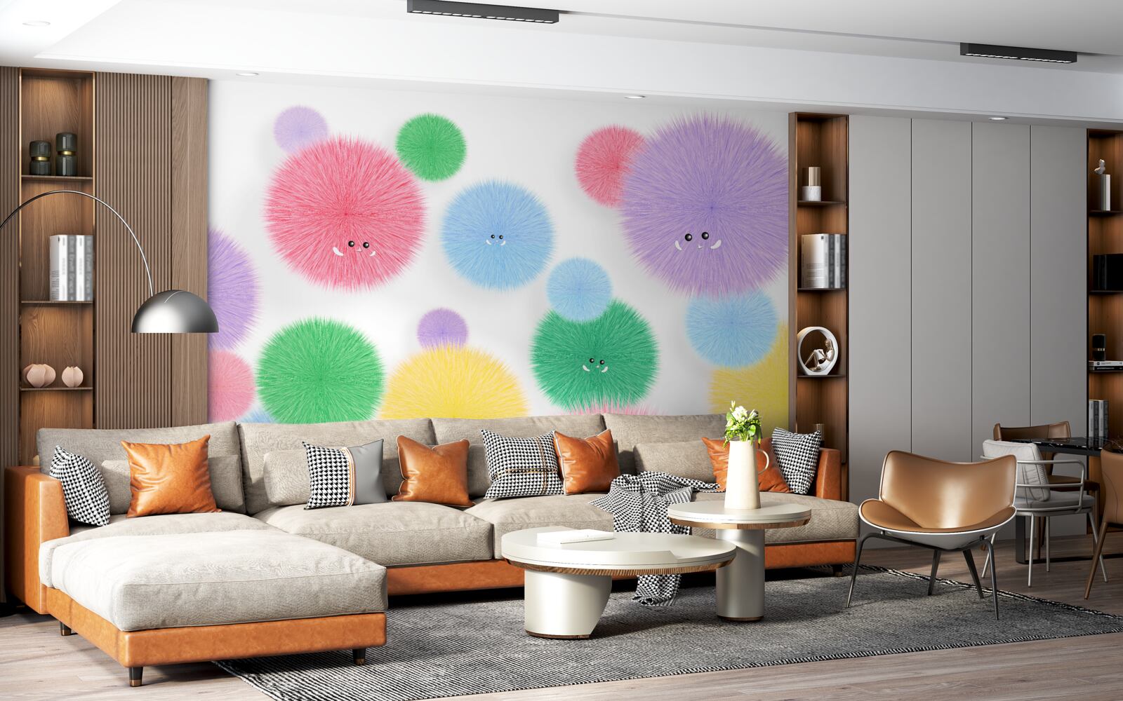 Fototapet bile cu fețe în culori diferite