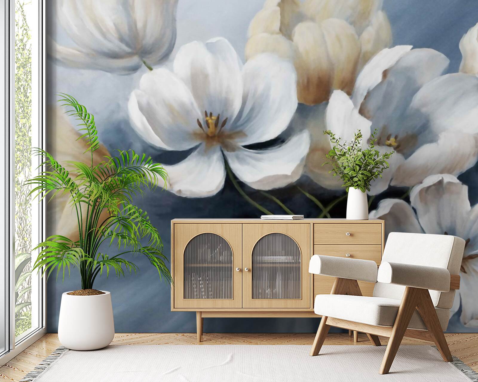 Fototapet pictura cu flori mari luminoase