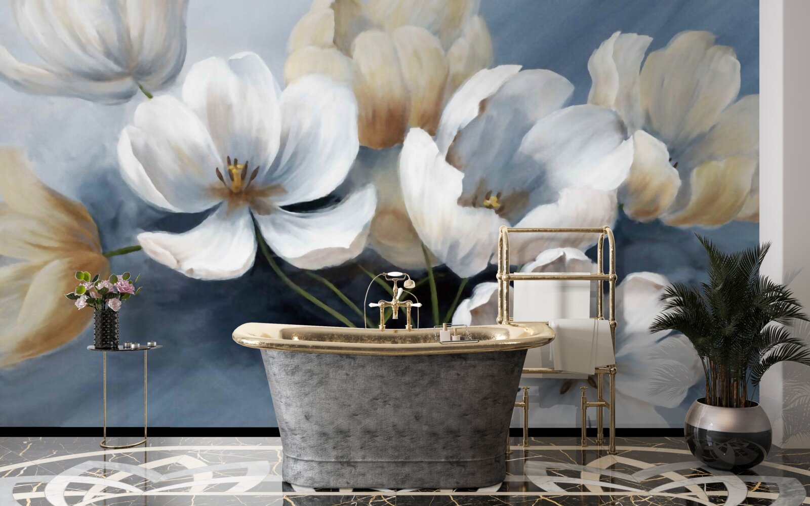 Fototapet pictura cu flori mari luminoase