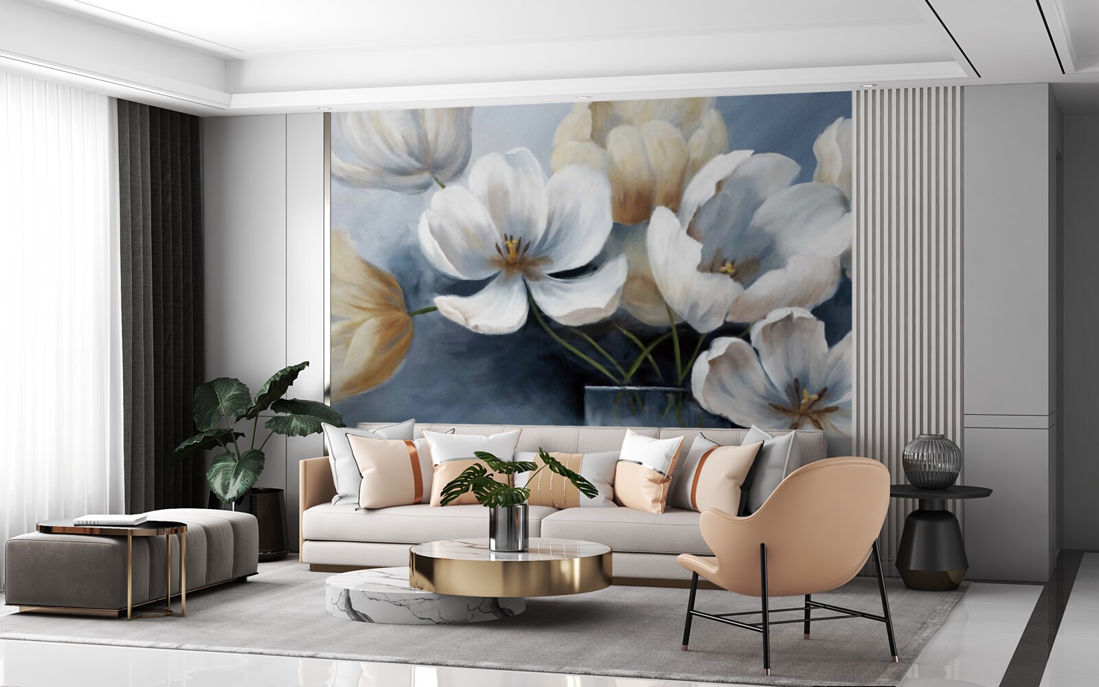 Fototapet pictura cu flori mari luminoase