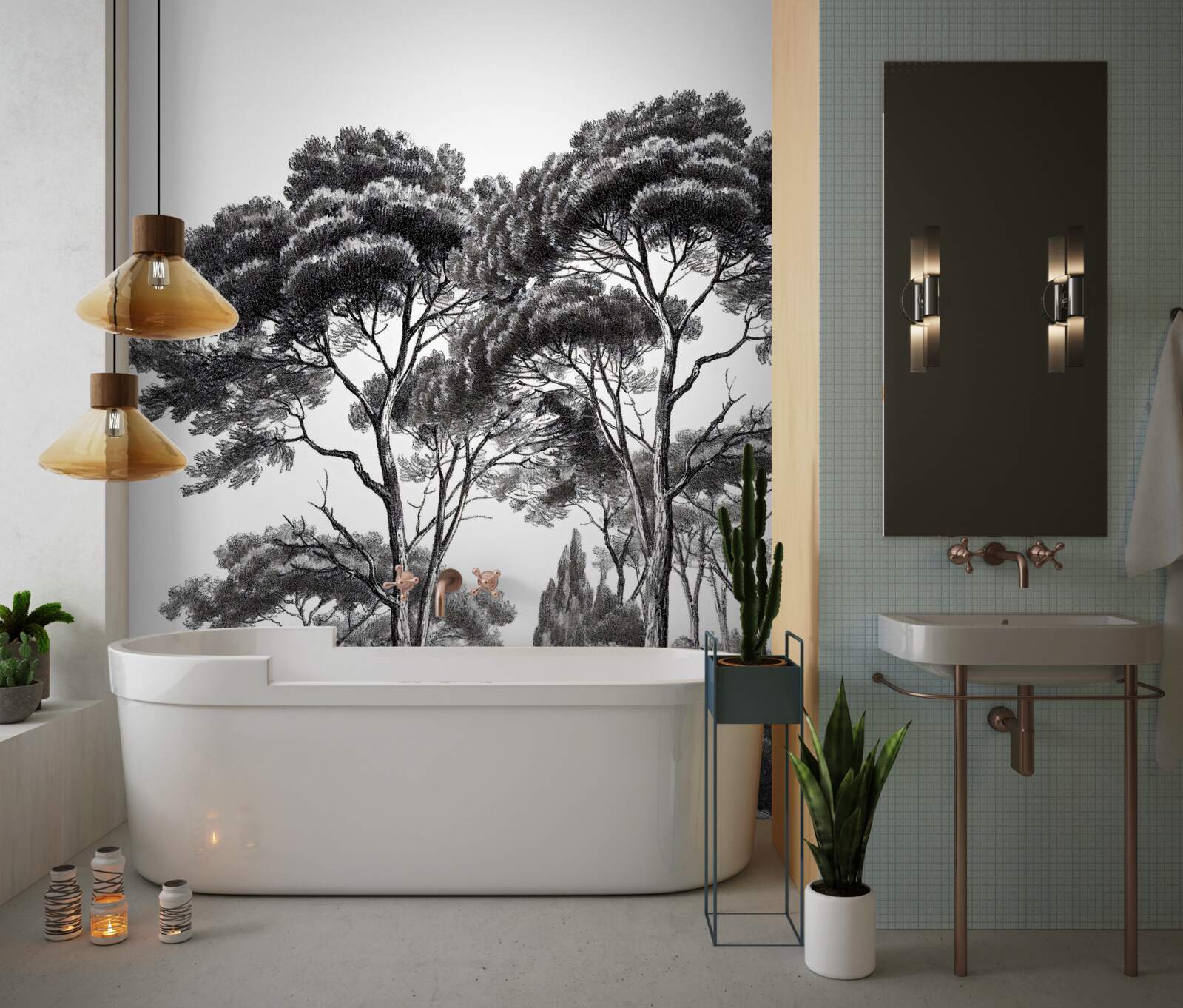 Fototapet pini din italia