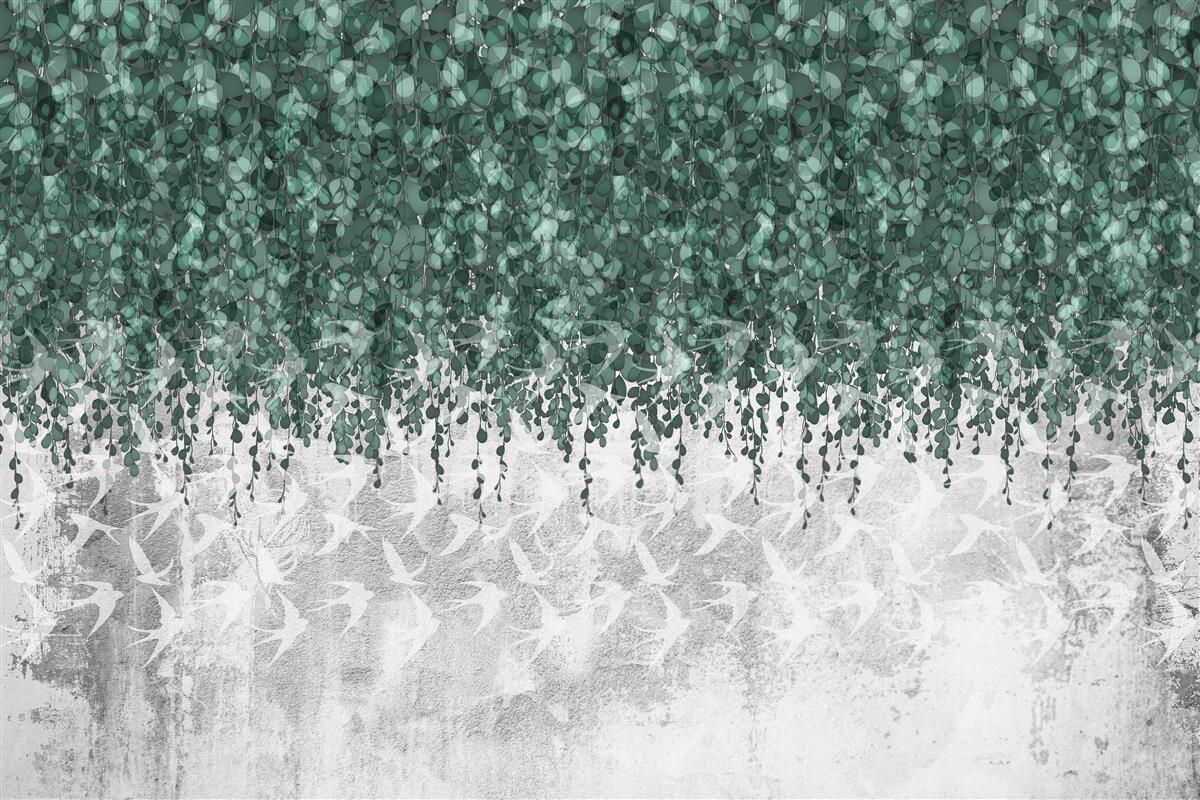 Fototapet ramuri abundente, verzi, căzătoare