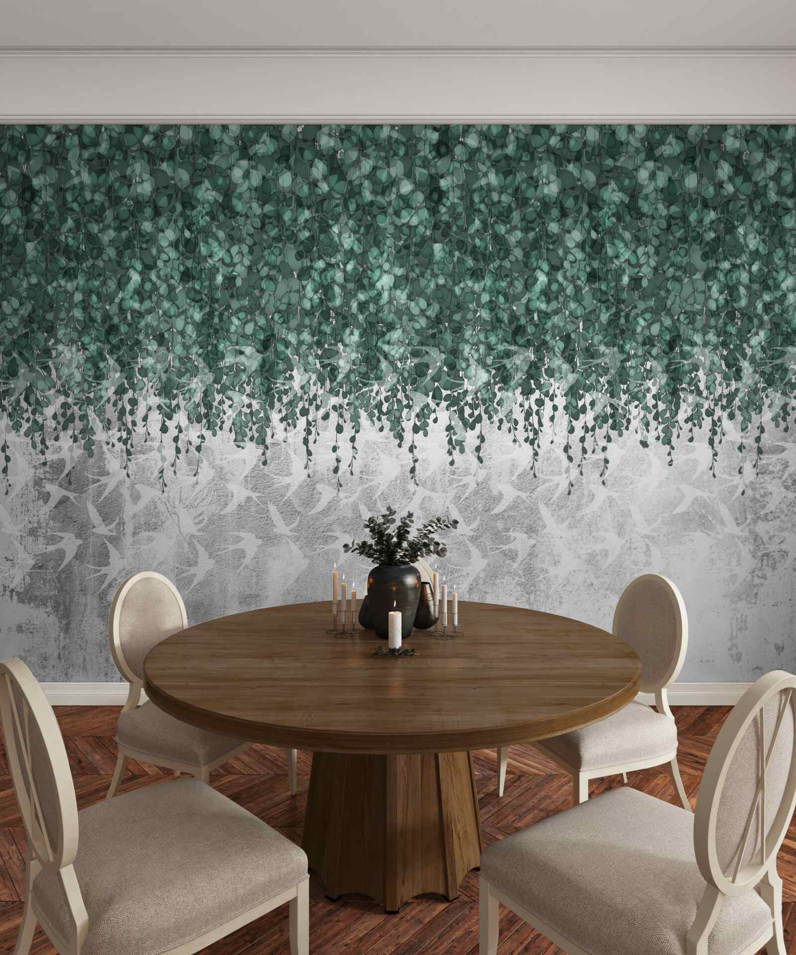 Fototapet ramuri abundente, verzi, căzătoare