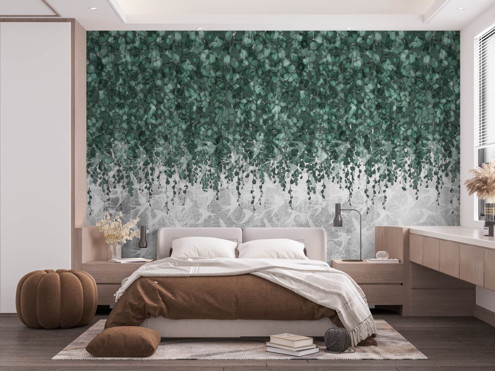 Fototapet ramuri abundente, verzi, căzătoare