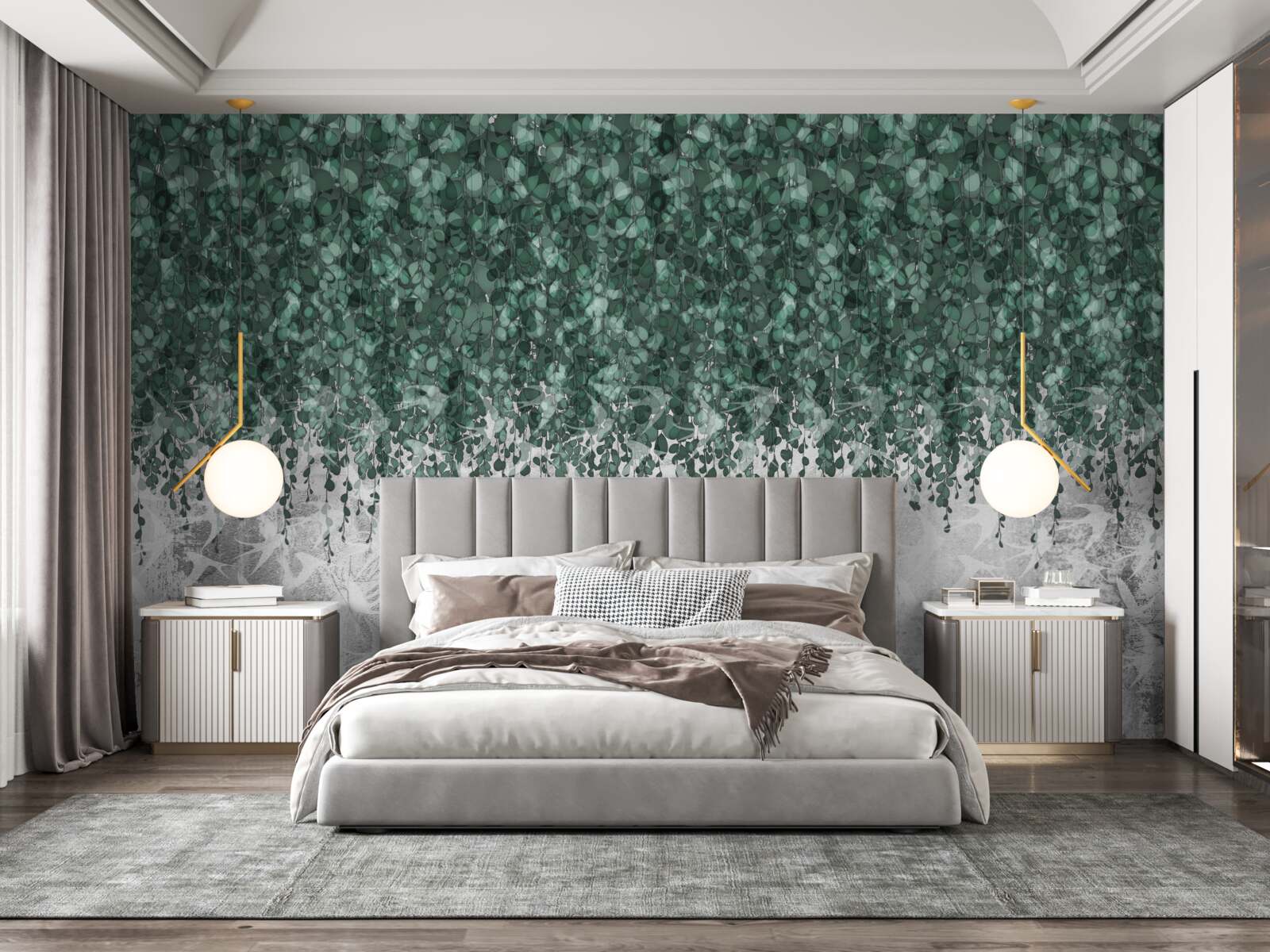 Fototapet ramuri abundente, verzi, căzătoare