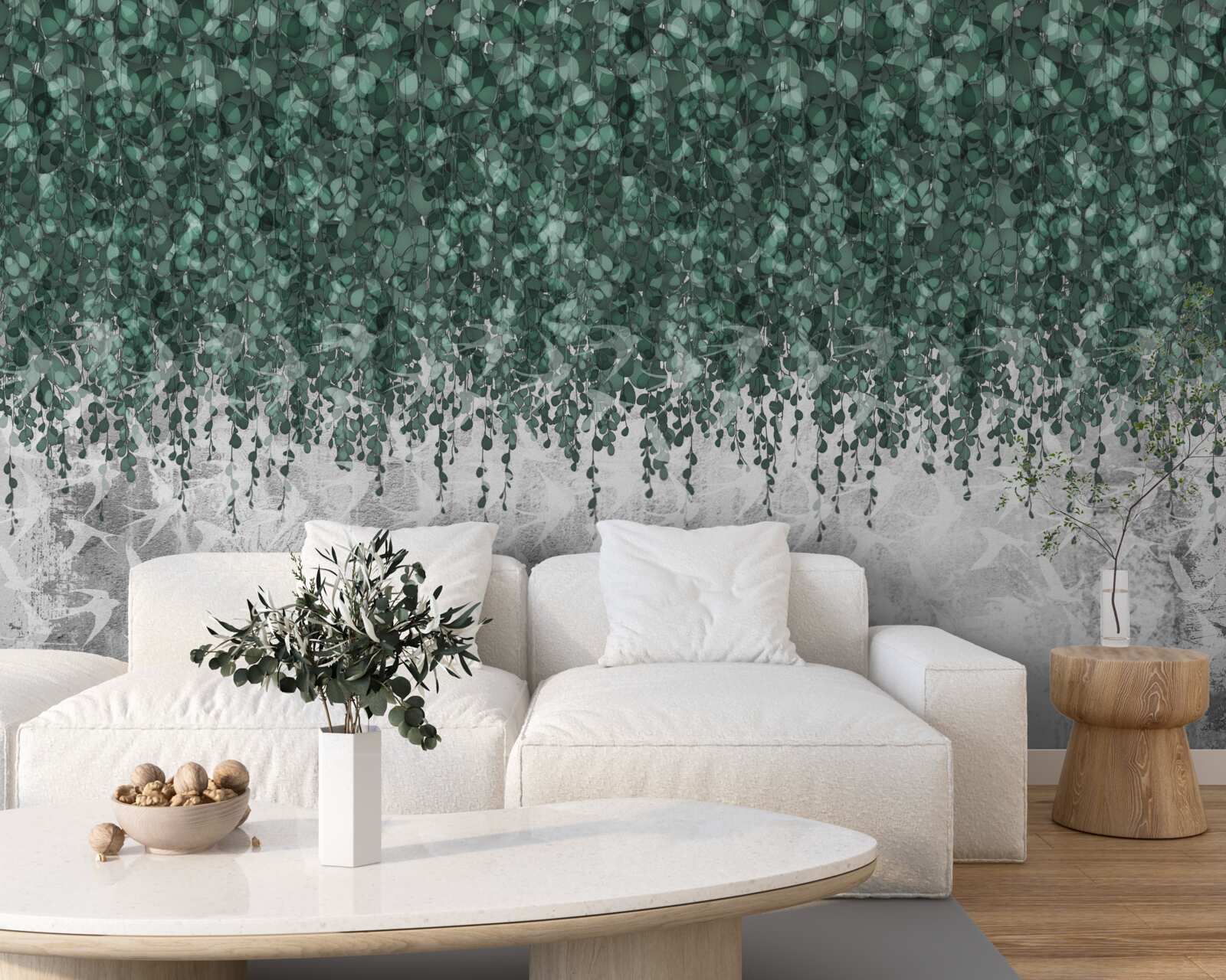 Fototapet ramuri abundente, verzi, căzătoare