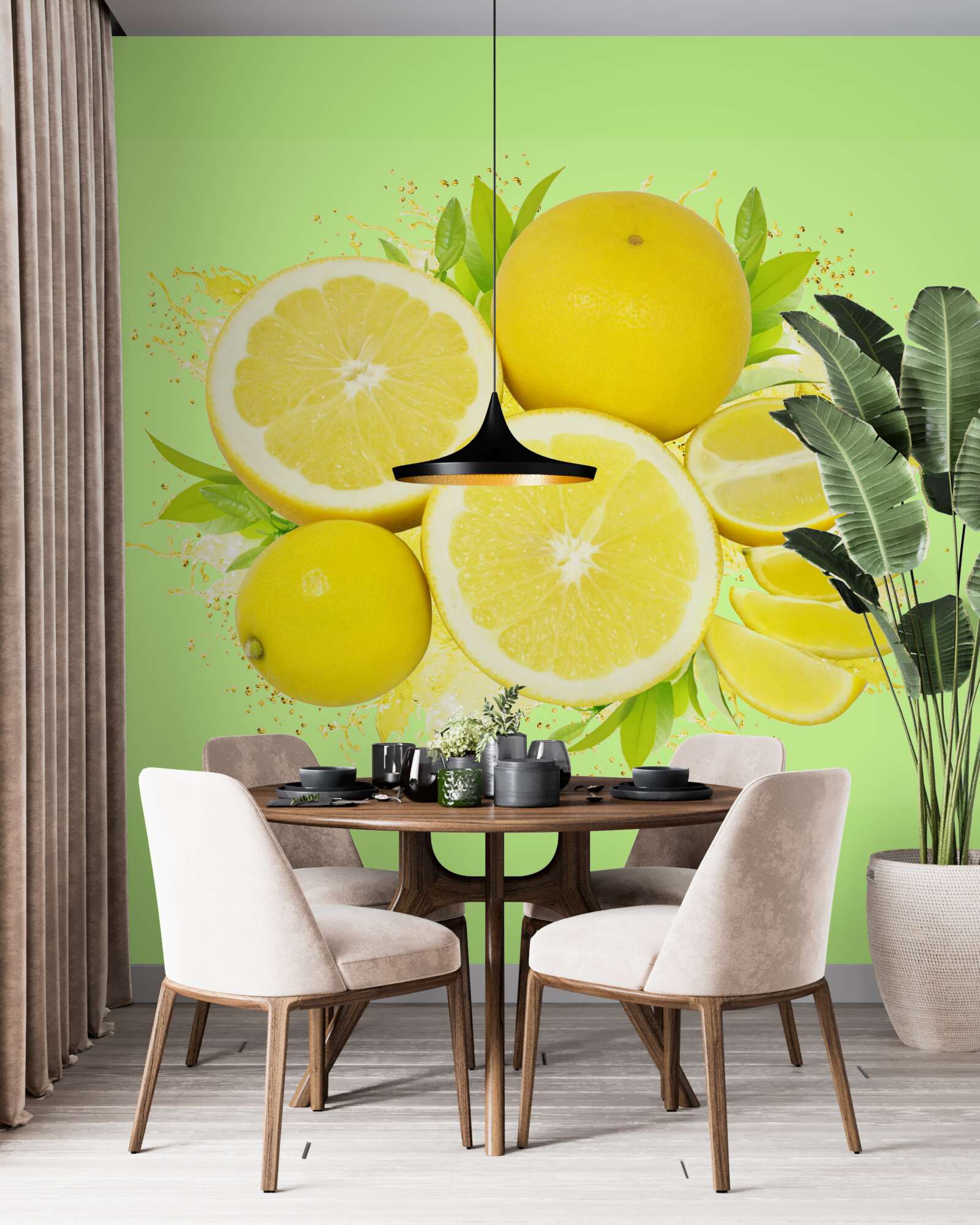 Fototapet lămâi galbene însorite