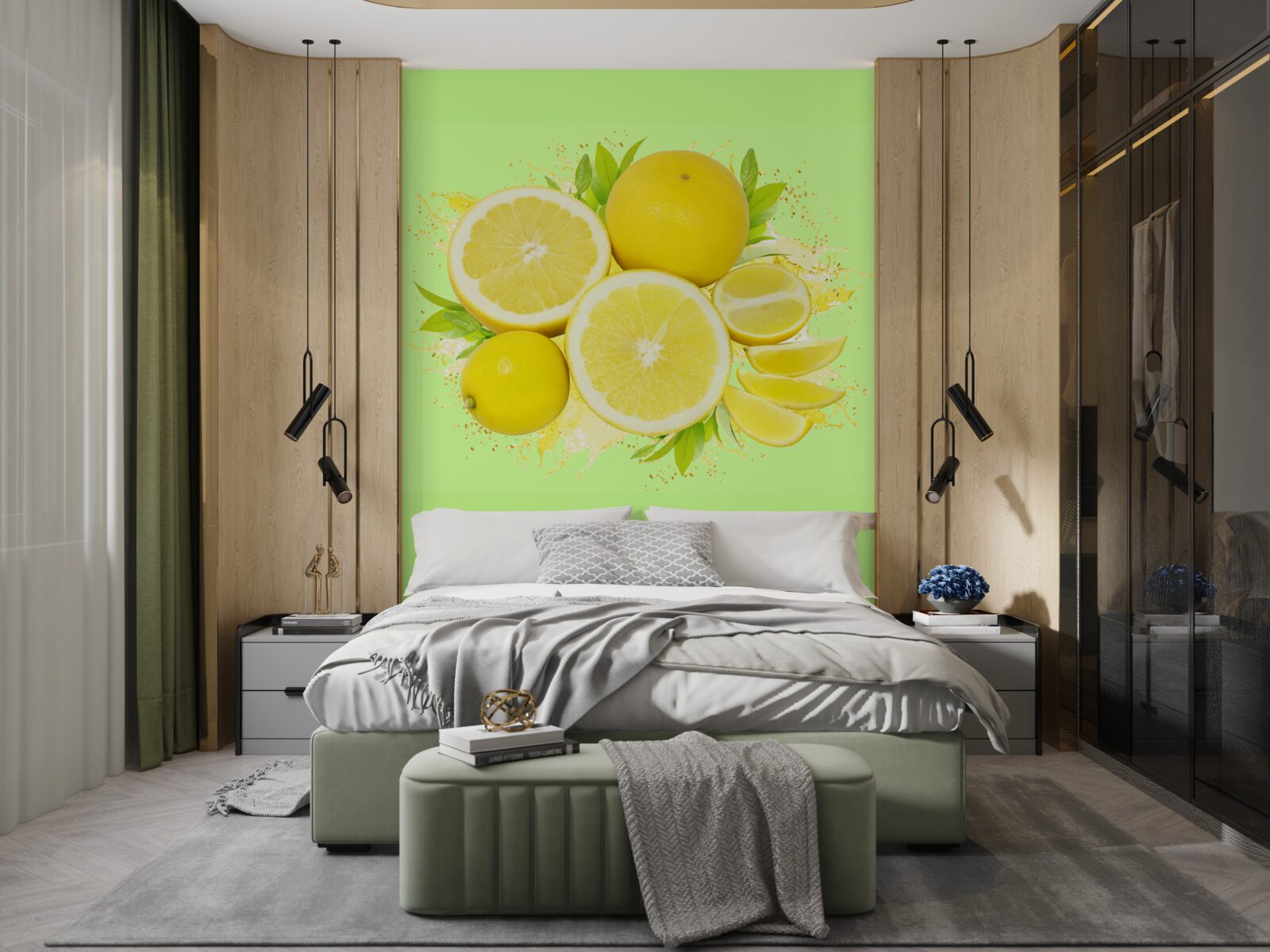 Fototapet lămâi galbene însorite