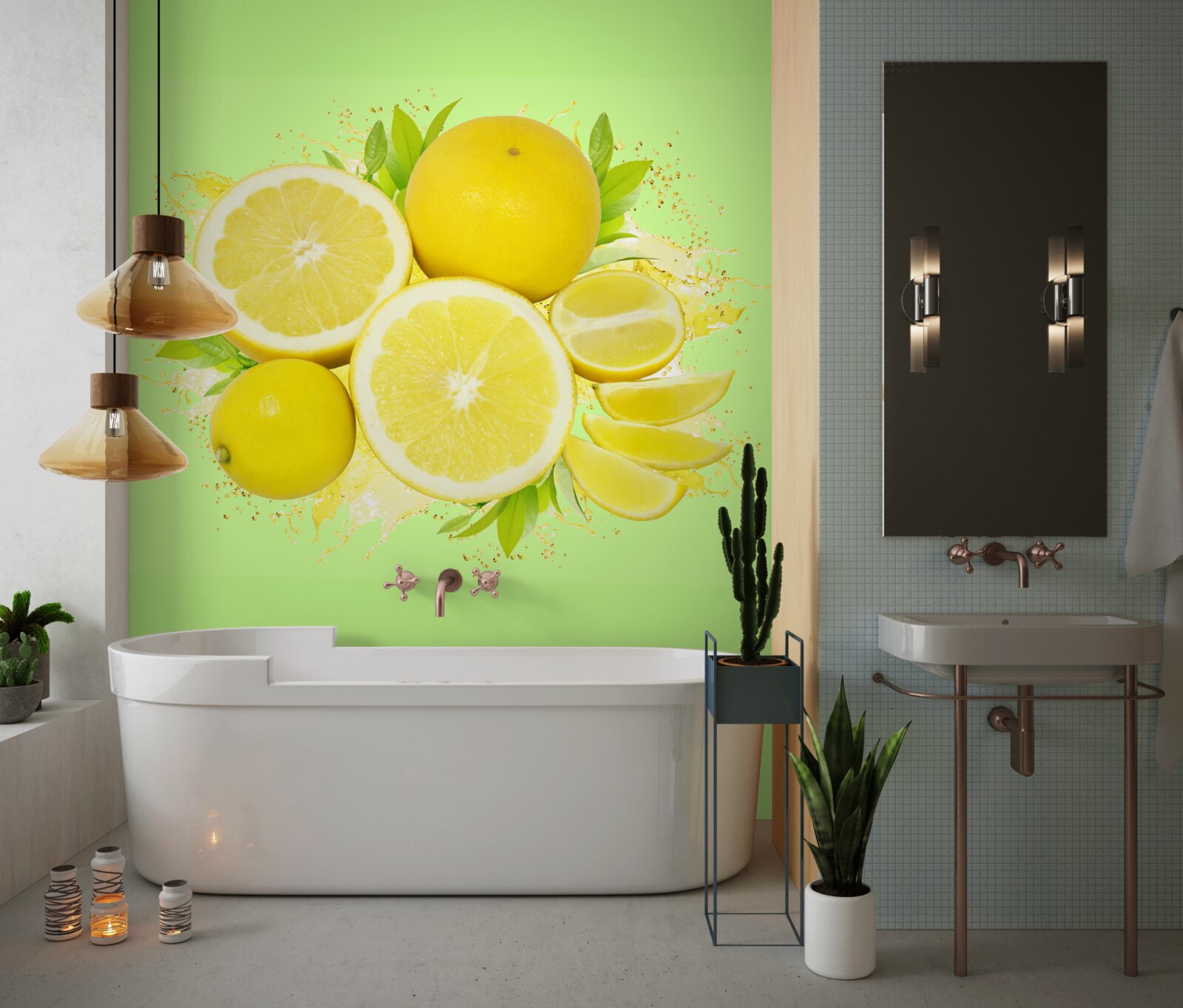 Fototapet lămâi galbene însorite