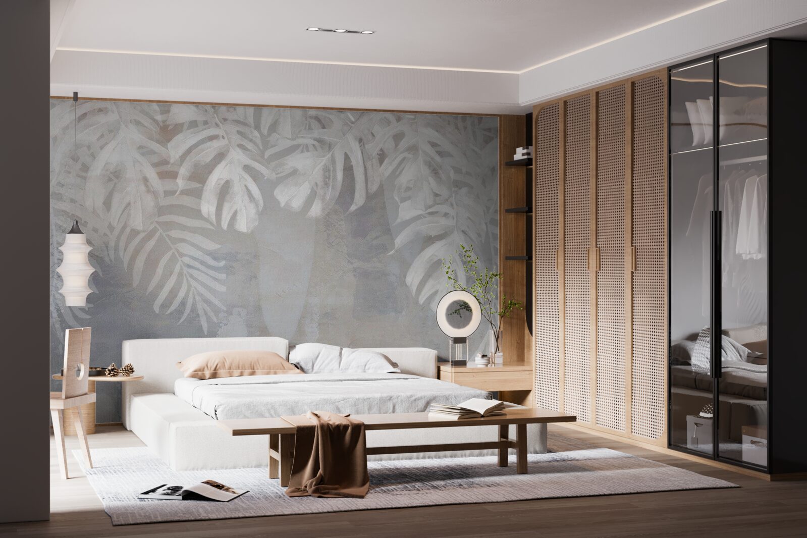 Fototapet frunze albe de palmier