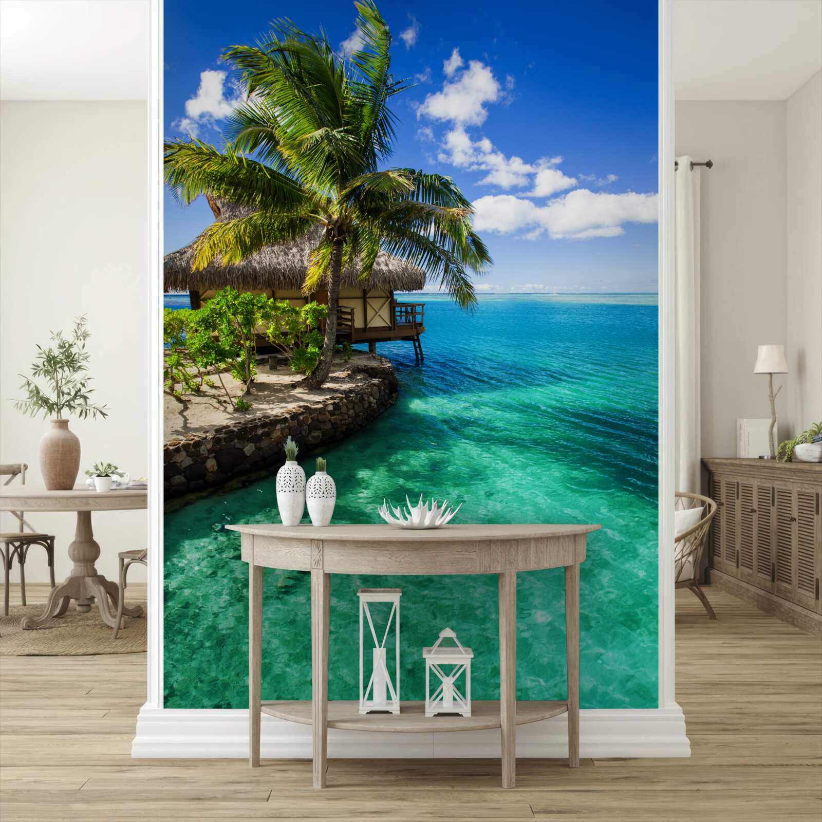 Fototapet casă pe plajă în maldive