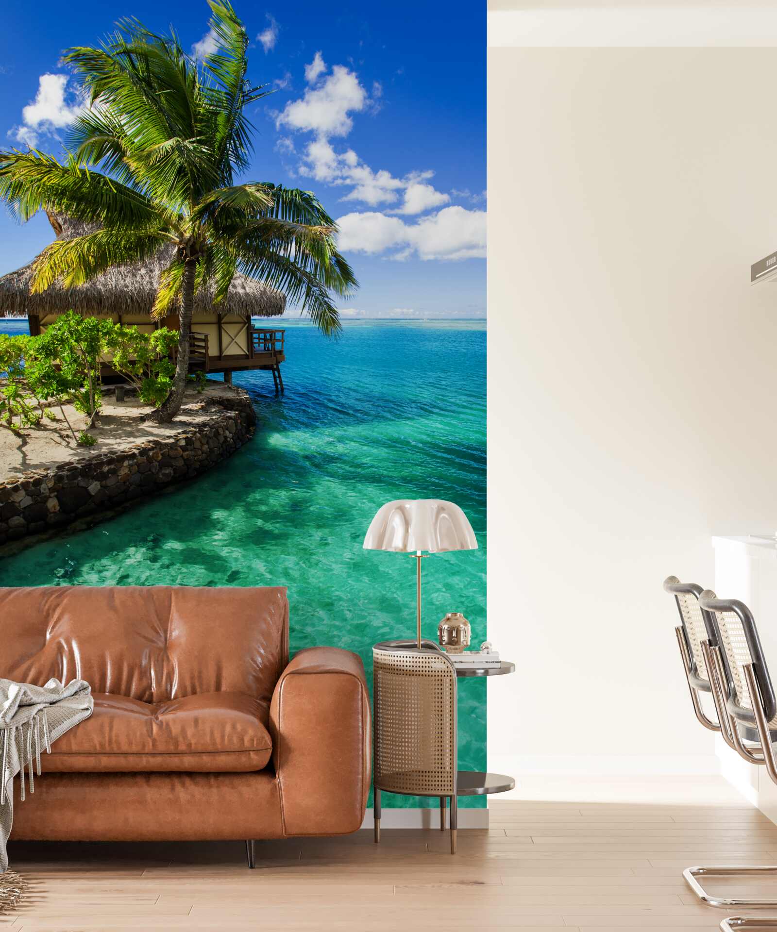 Fototapet casă pe plajă în maldive