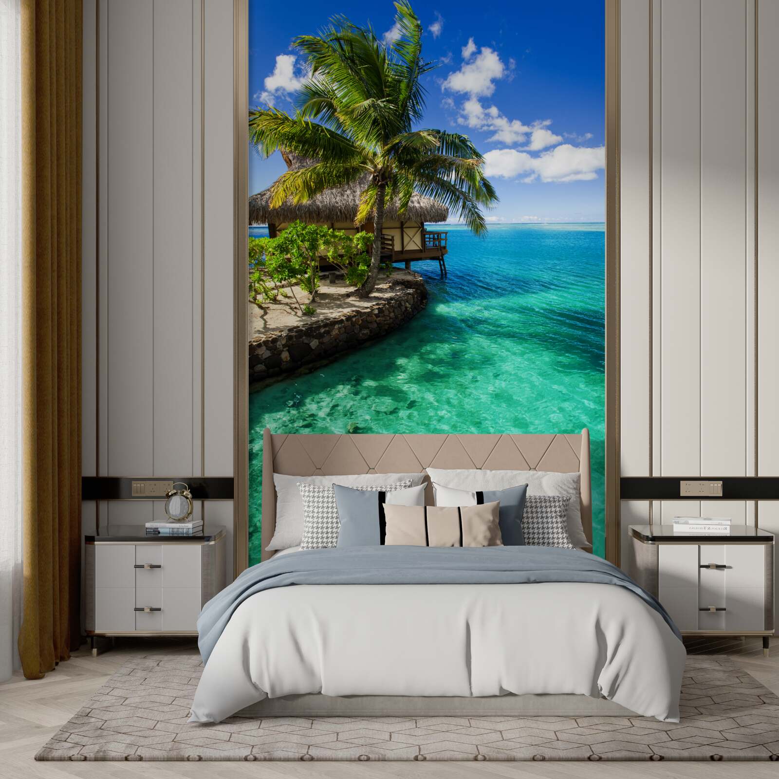 Fototapet casă pe plajă în maldive