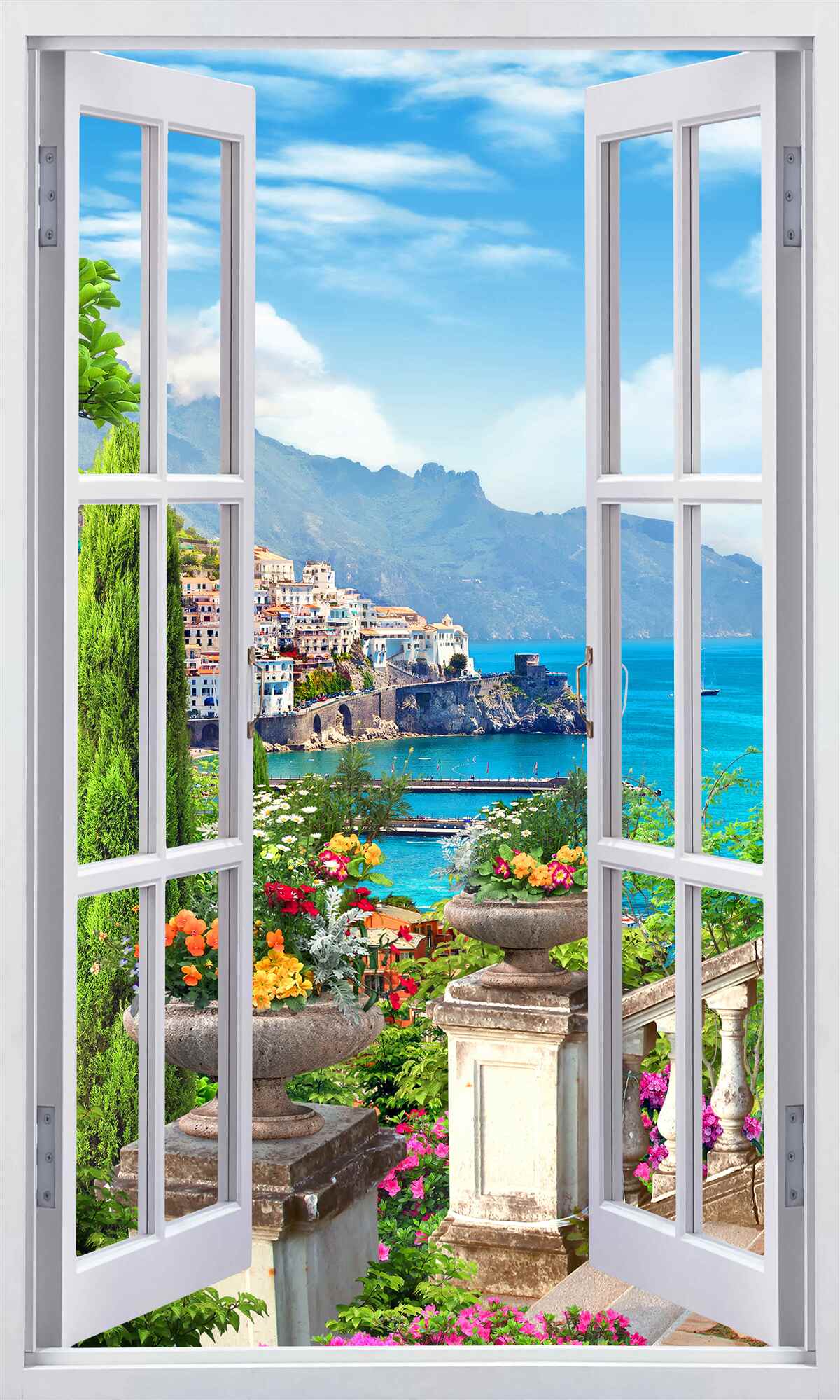 Fototapet o priveliște pitorească de la fereastră