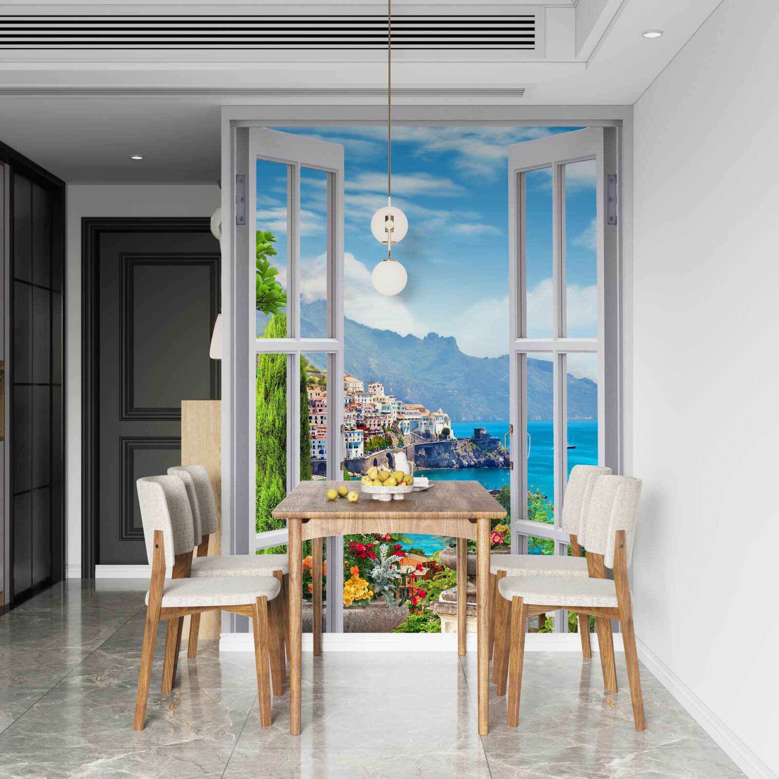 Fototapet o priveliște pitorească de la fereastră