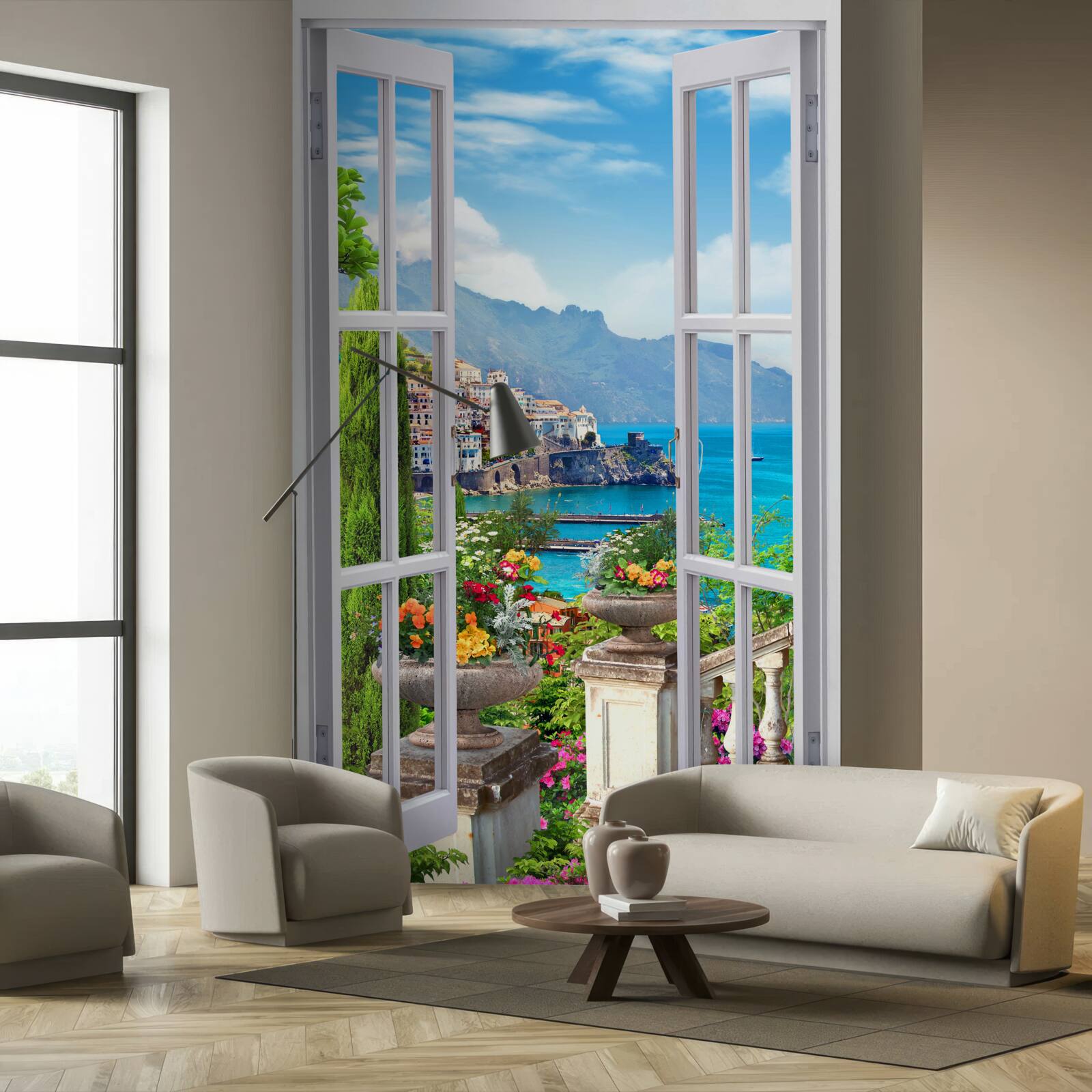 Fototapet o priveliște pitorească de la fereastră