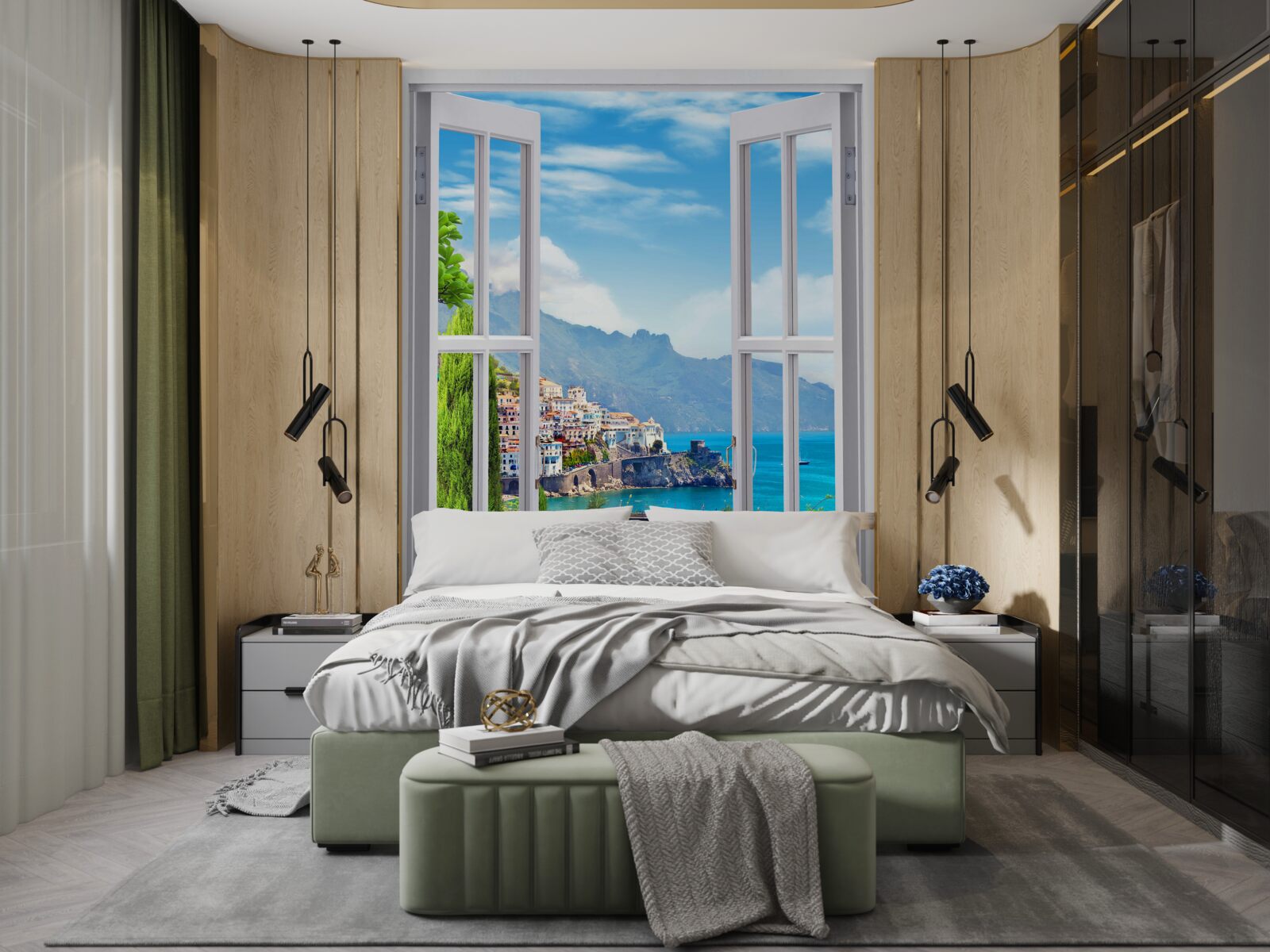 Fototapet o priveliște pitorească de la fereastră