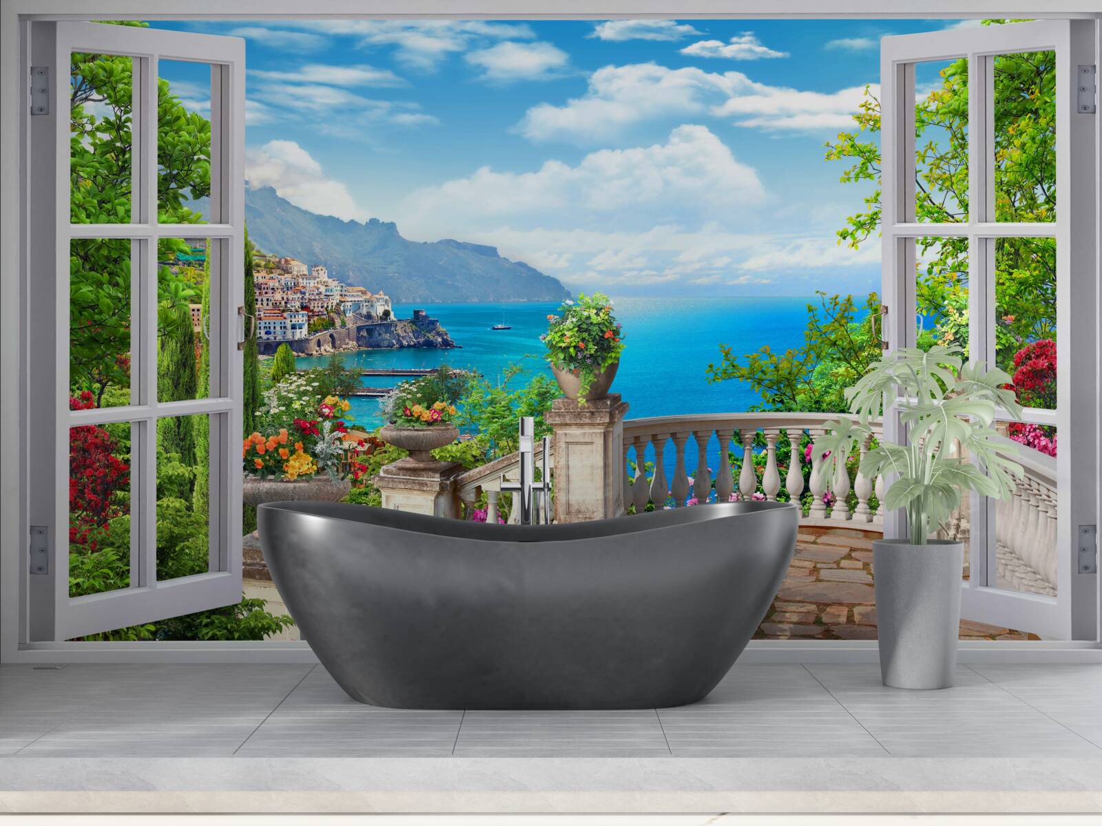 Fototapet apartament în pădure cu verandă