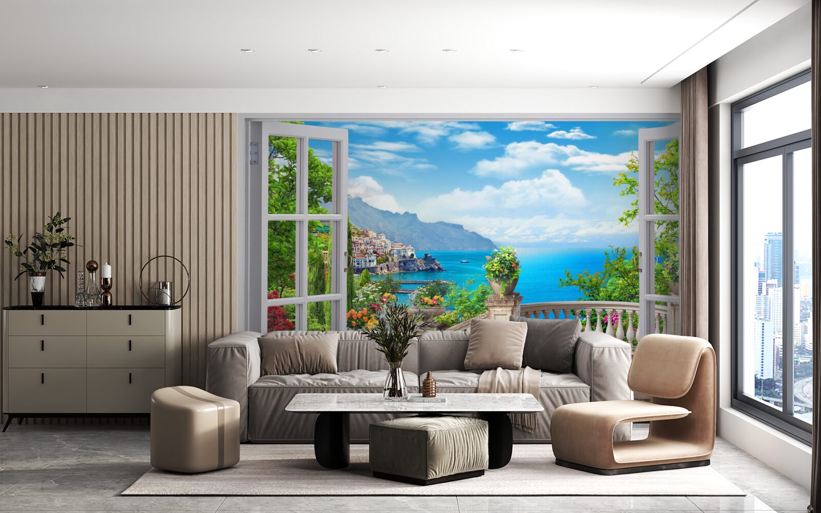 Fototapet apartament în pădure cu verandă