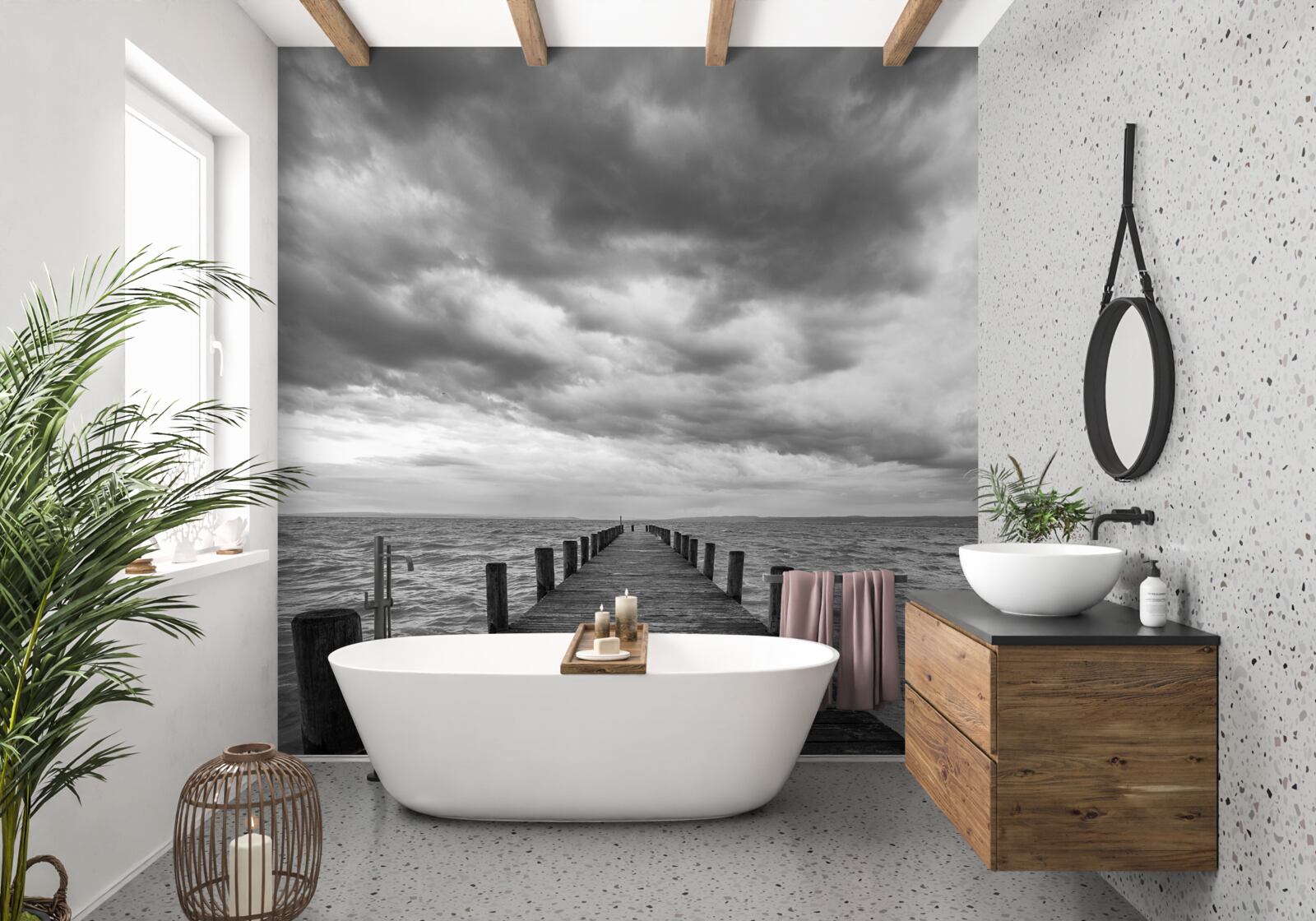 Fototapet pod plutitor care duce la mare