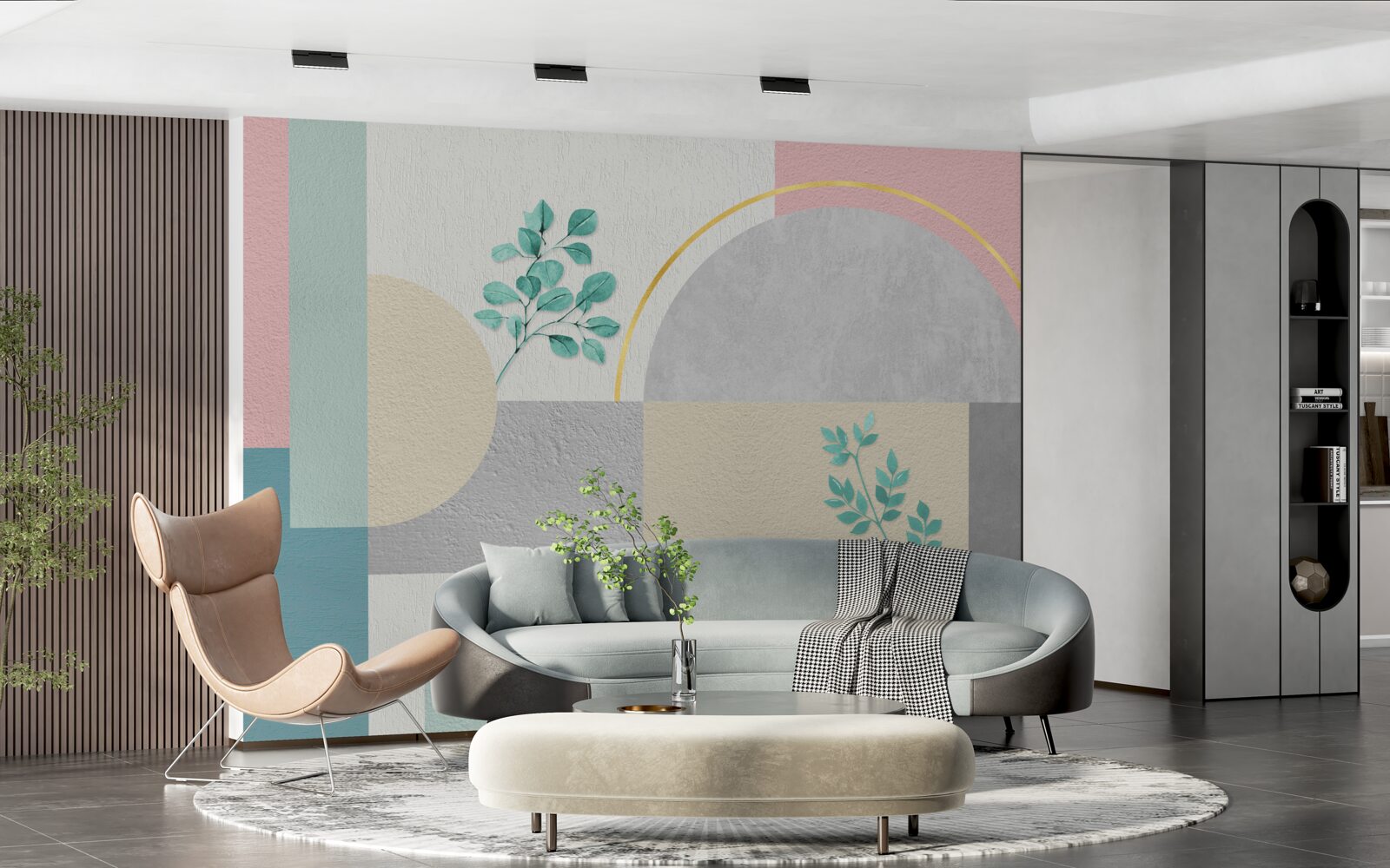 Fototapet fundalul minimalist iese în evidență prin originalitatea sa