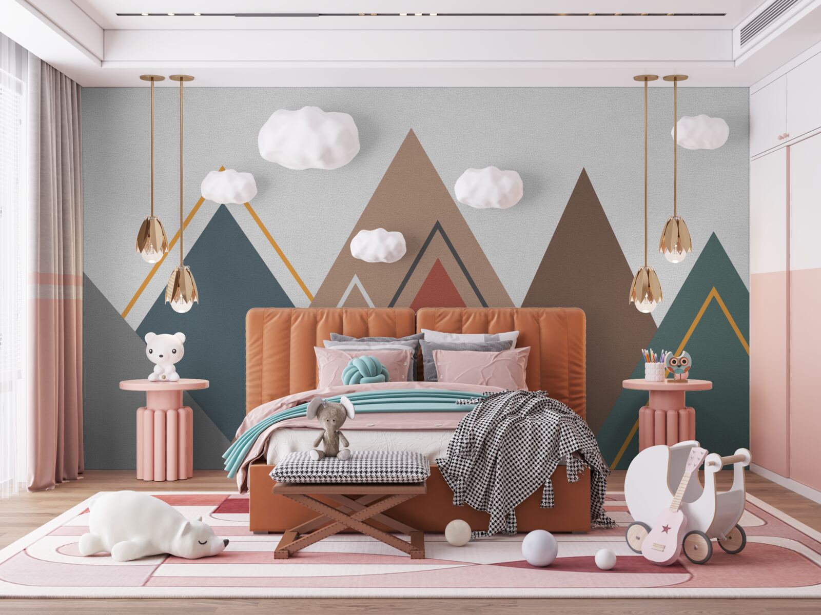 Fototapet munți în abstracție