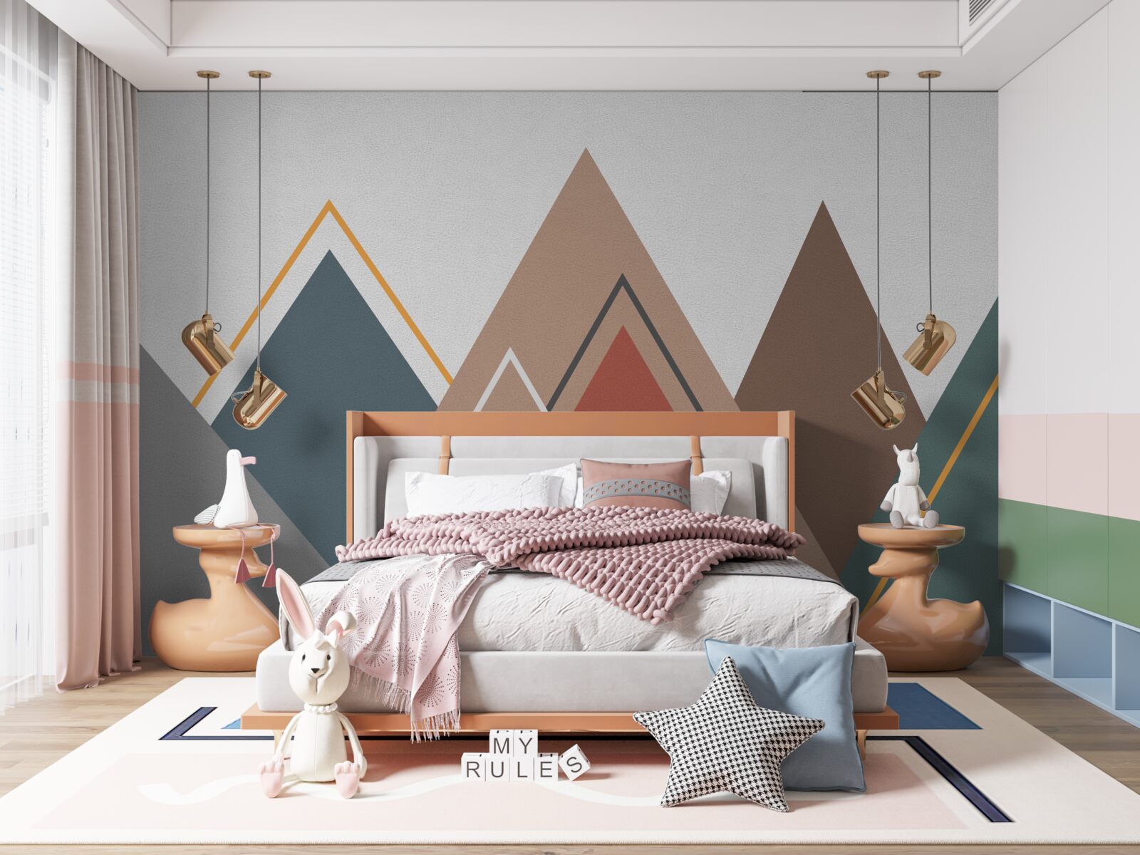 Fototapet munți în abstracție