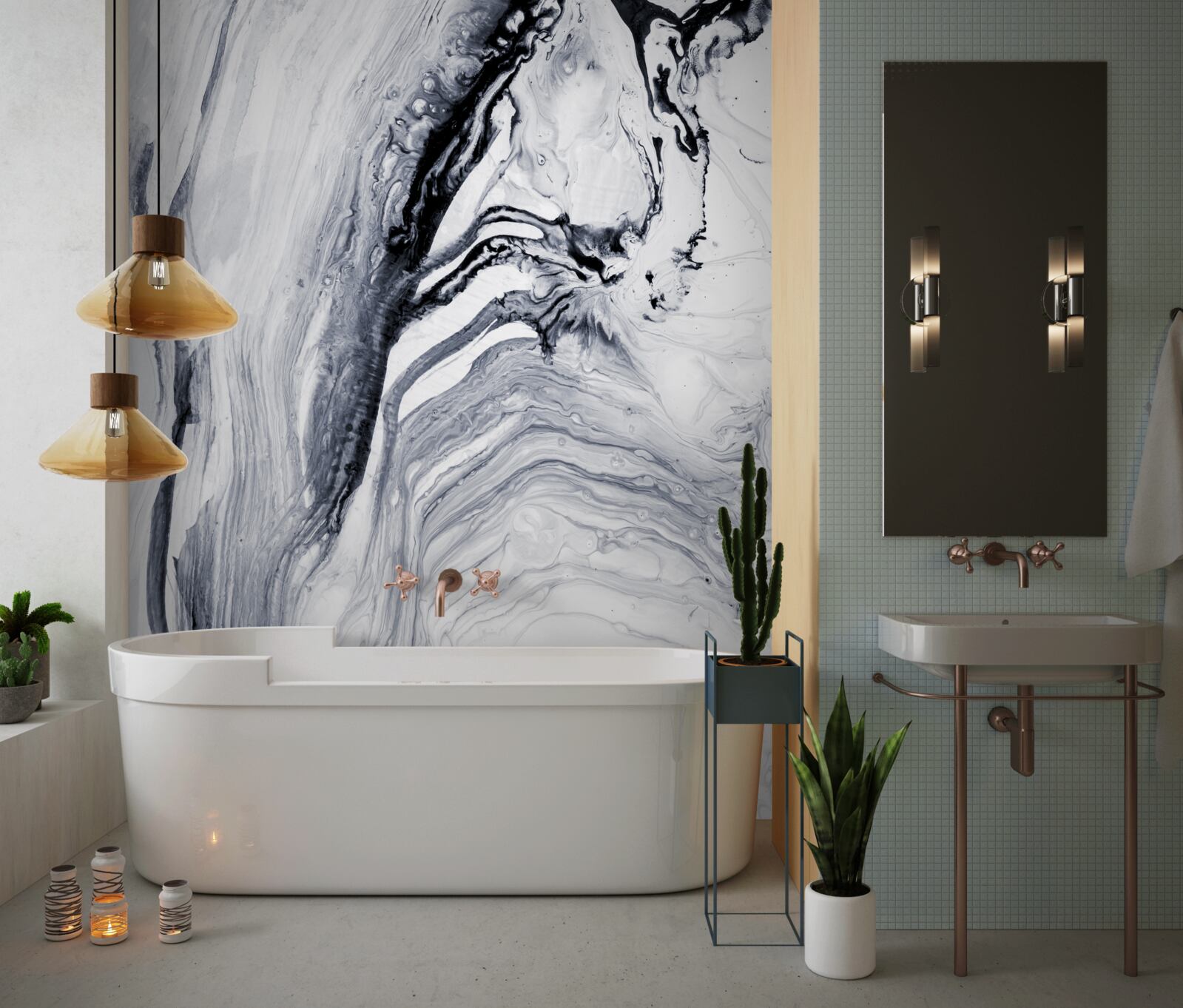 Fototapet valuri gri neclare