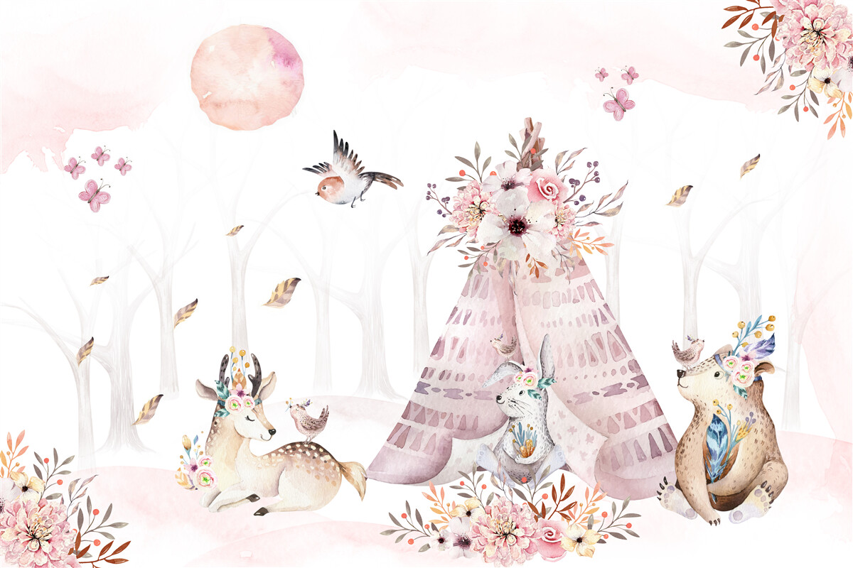 Fototapet erau animale care se odihneau lângă cort