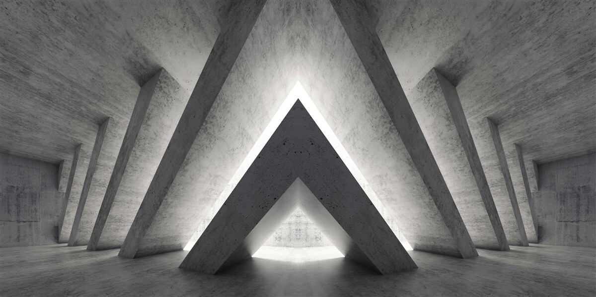 Fototapet coridor lung în stil futurist