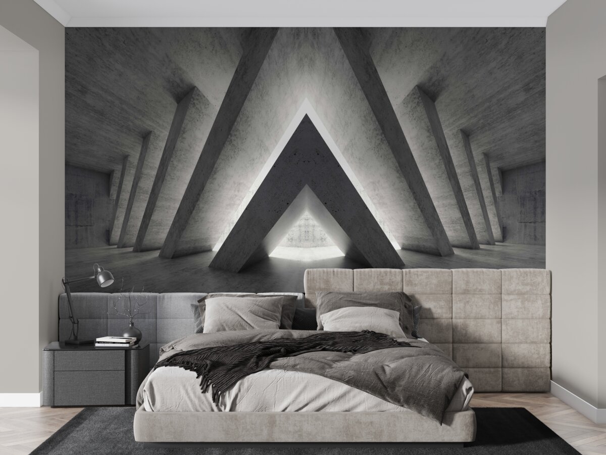 Fototapet coridor lung în stil futurist