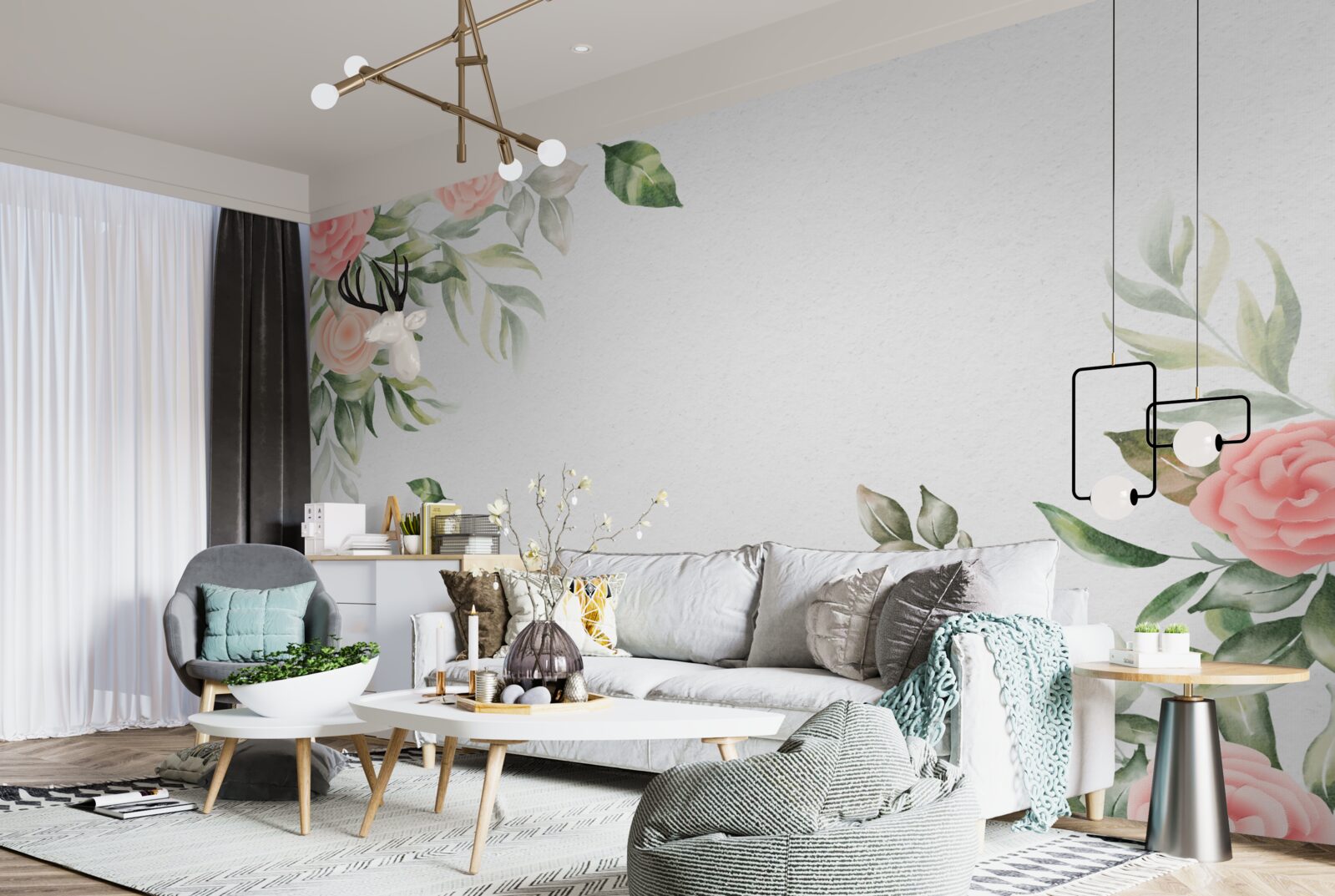 Fototapet fundal floral sofisticat