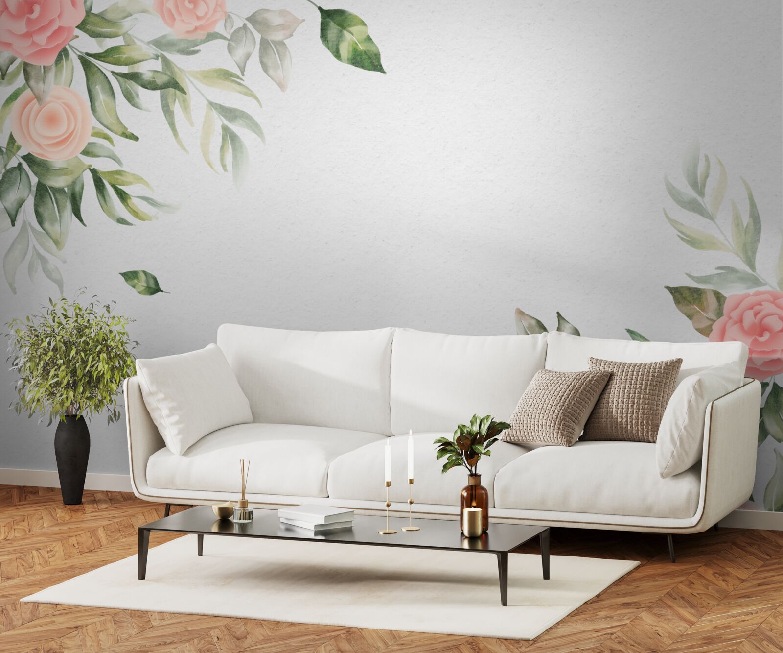 Fototapet fundal floral sofisticat