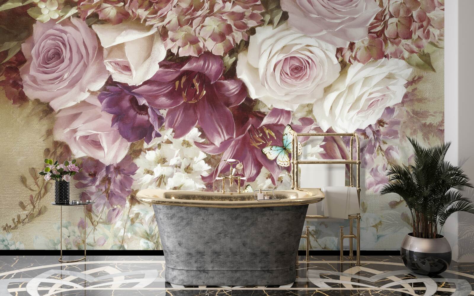 Fototapet aranjament floral în culori pastelate