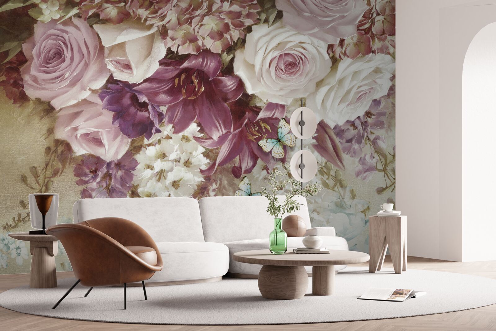 Fototapet aranjament floral în culori pastelate