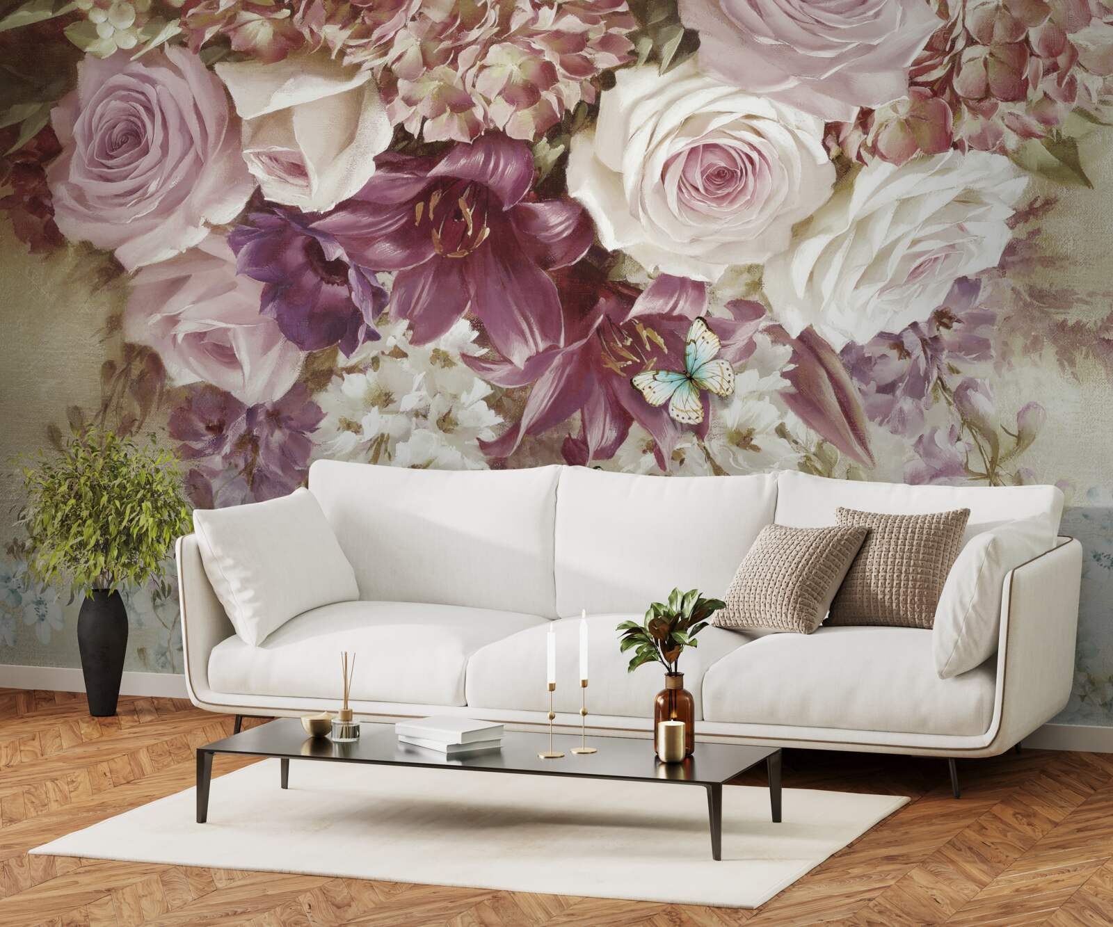 Fototapet aranjament floral în culori pastelate