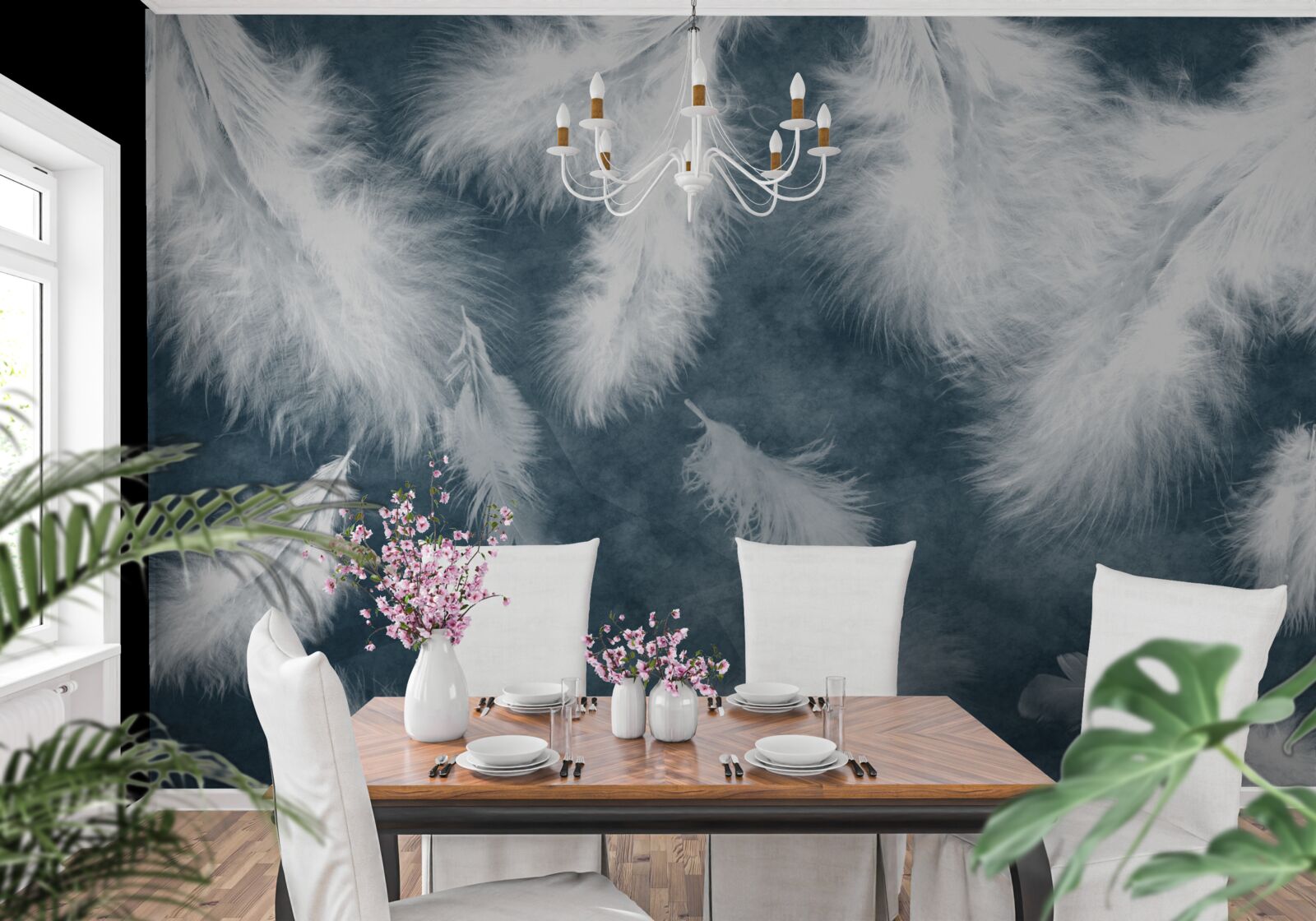 Fototapet penele albe ca zăpada