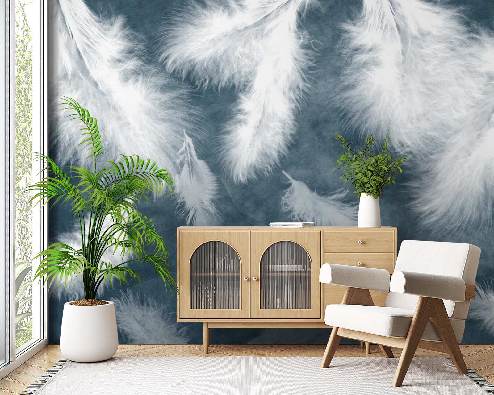 Fototapet penele albe ca zăpada