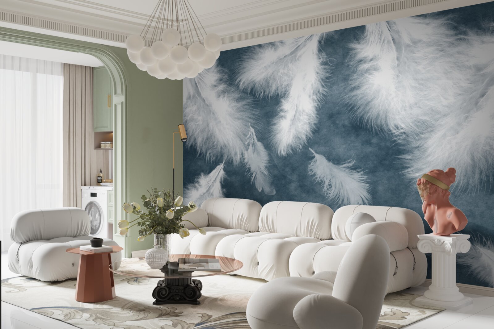 Fototapet penele albe ca zăpada