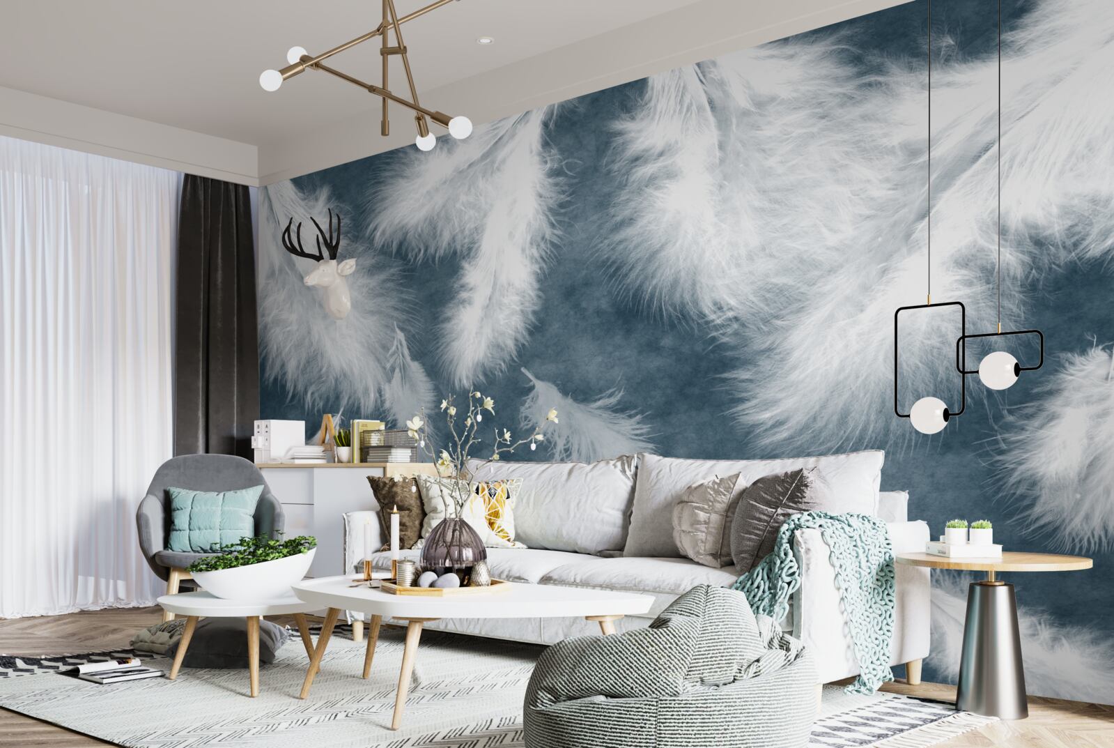 Fototapet penele albe ca zăpada